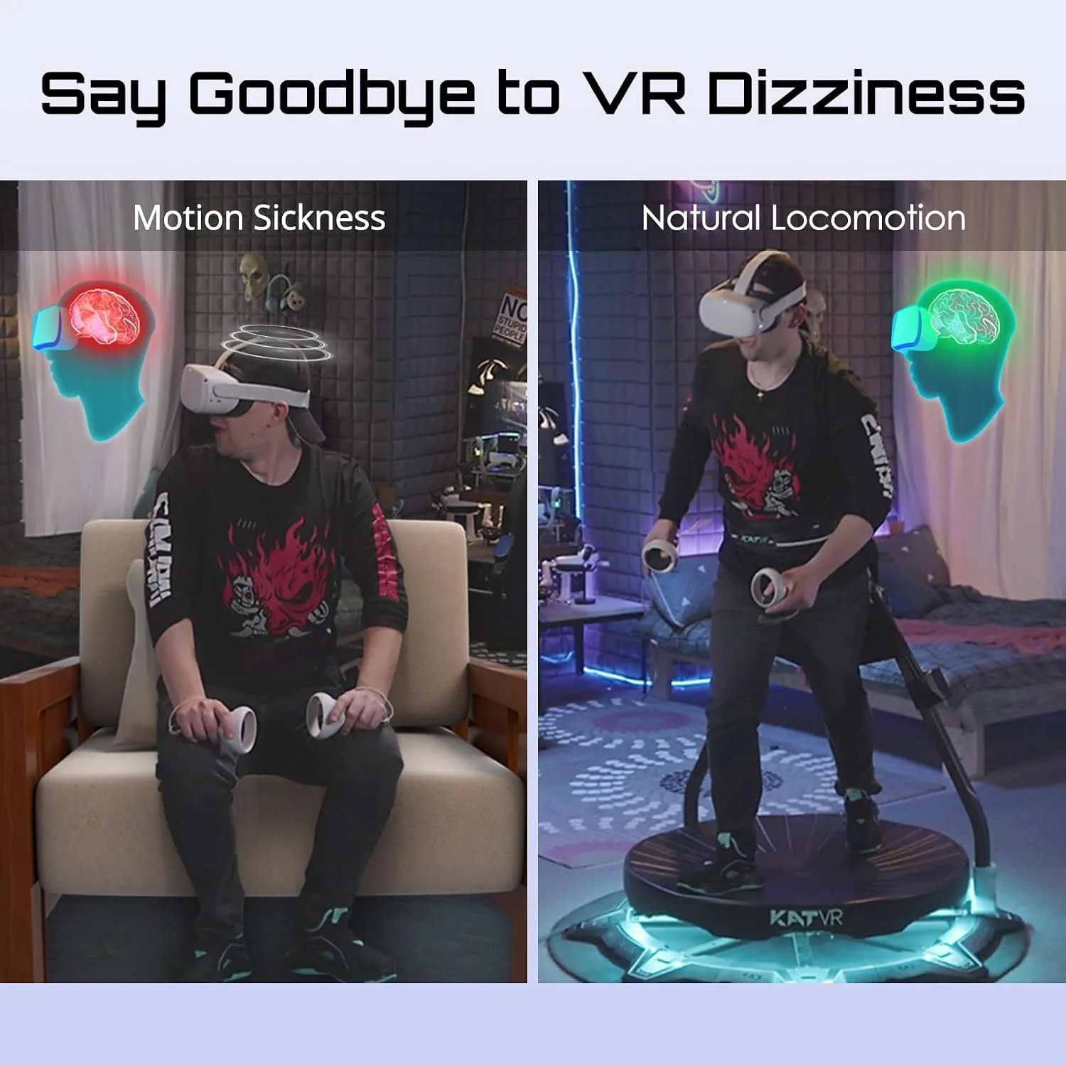 KAT Walk C2 VR Series | 360° Omnidirectional Walking Pad & Accessories for Immersive VR Gaming & Fitness | Compatible with SteamVR, Quest, Oculus | Plus E | US Size 10