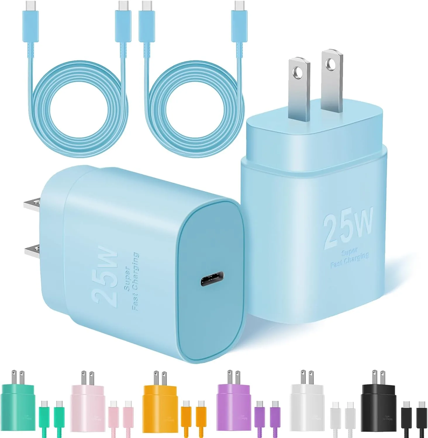 Type C Charger Fast Charging, 2Pack [10FT&6FT] Long USB C Cable with 25W Phone Super Fast Charger Block Compatible with Galaxy S26+/S25 Ultra,iPhone 18/17/16/Air/Plus/Pro Max/Duo