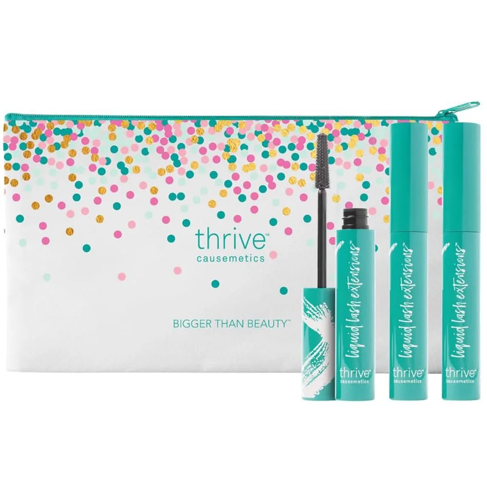 Thrive Causemetics Liquid Lash Extensions Mascara Charcoal Grey, 3 Pack