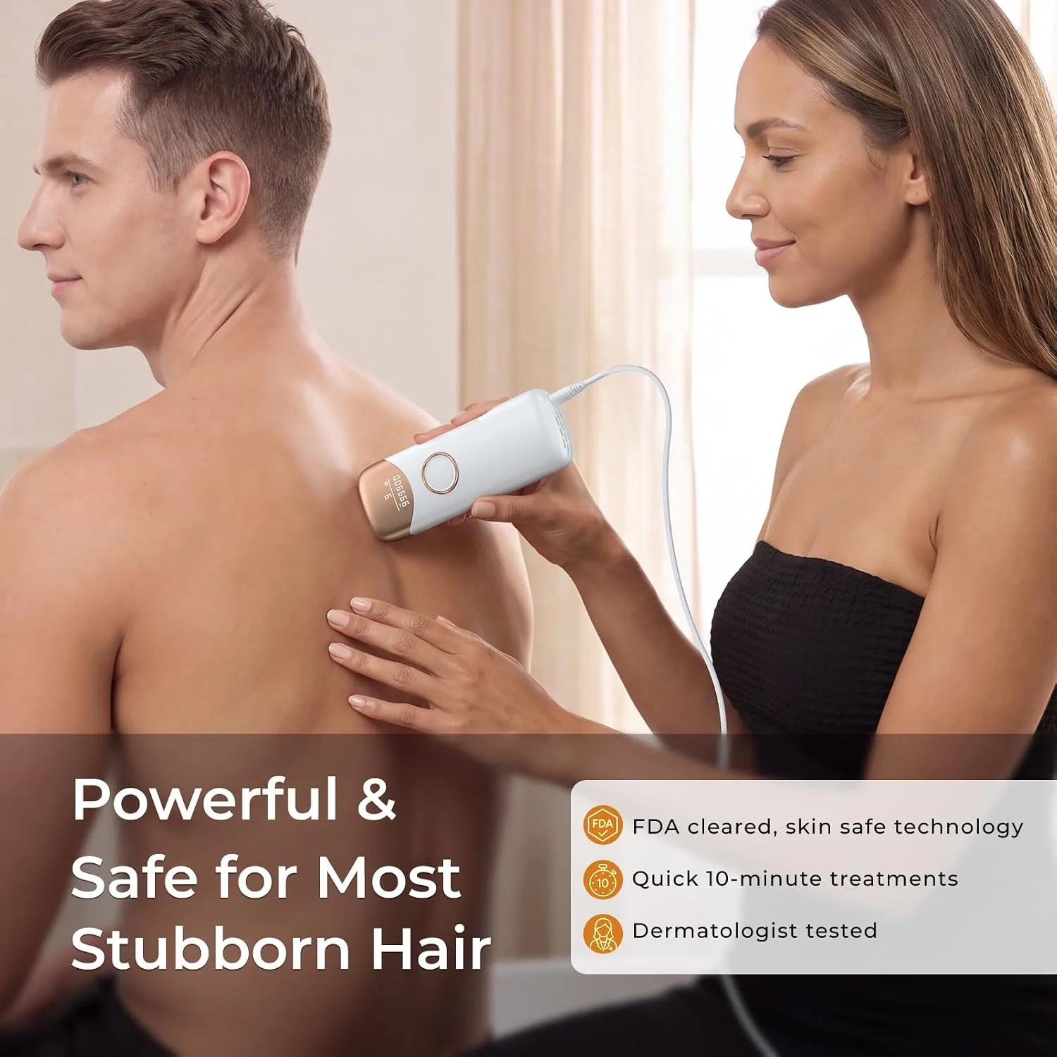 Ubroo Laser Hair Removal for Women, Visible Results in 2 Sessions (Gold)