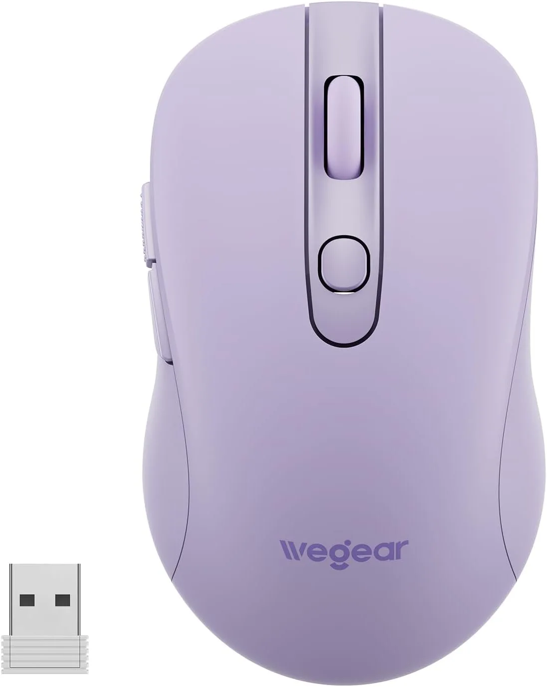 wegear USB Wireless Mouse for Laptop PC Mac, 2.4GHz Cordless Mouse-Purple