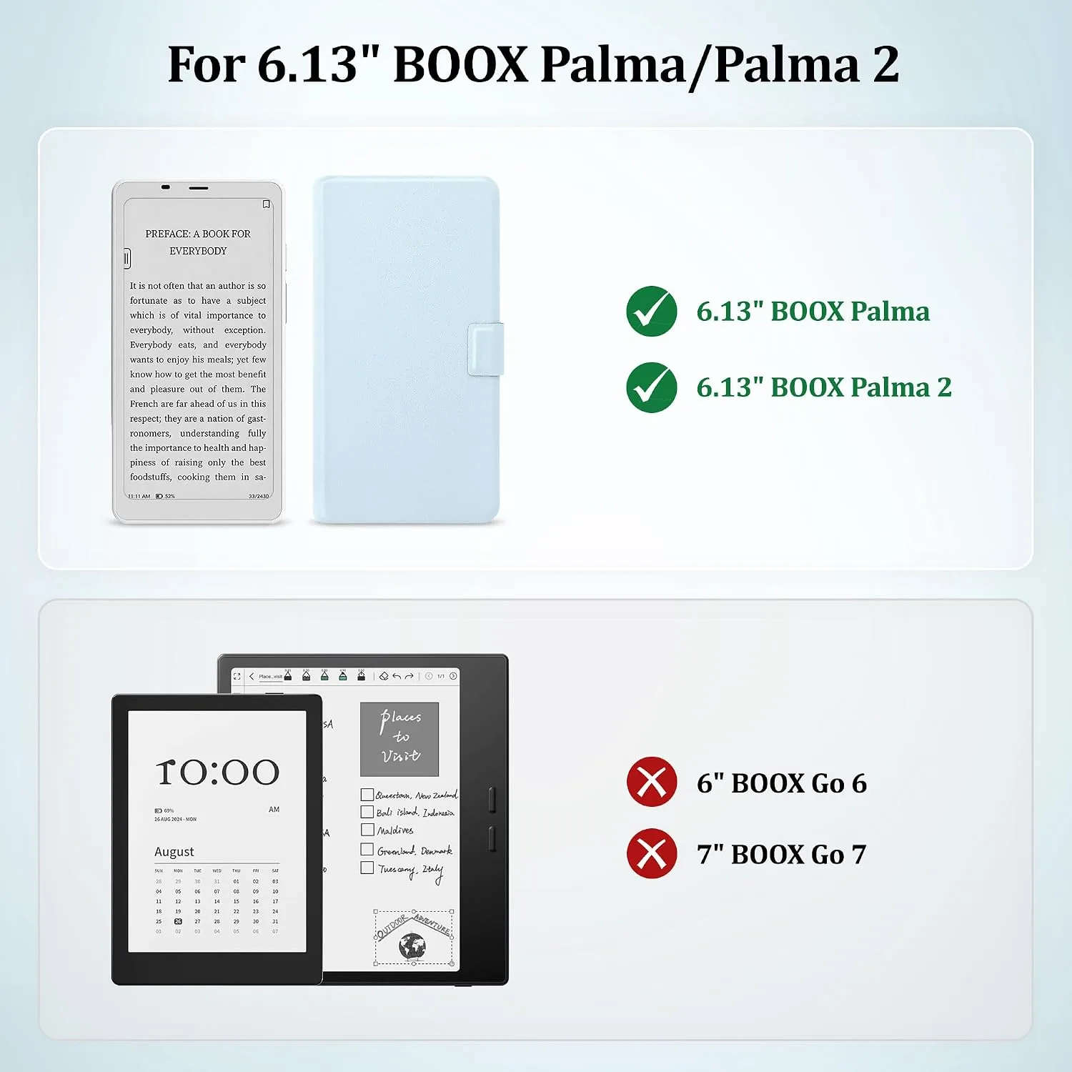 2in1 Case for Onyx BOOX Palma 2 Magnetic Detachable Folio Cover
