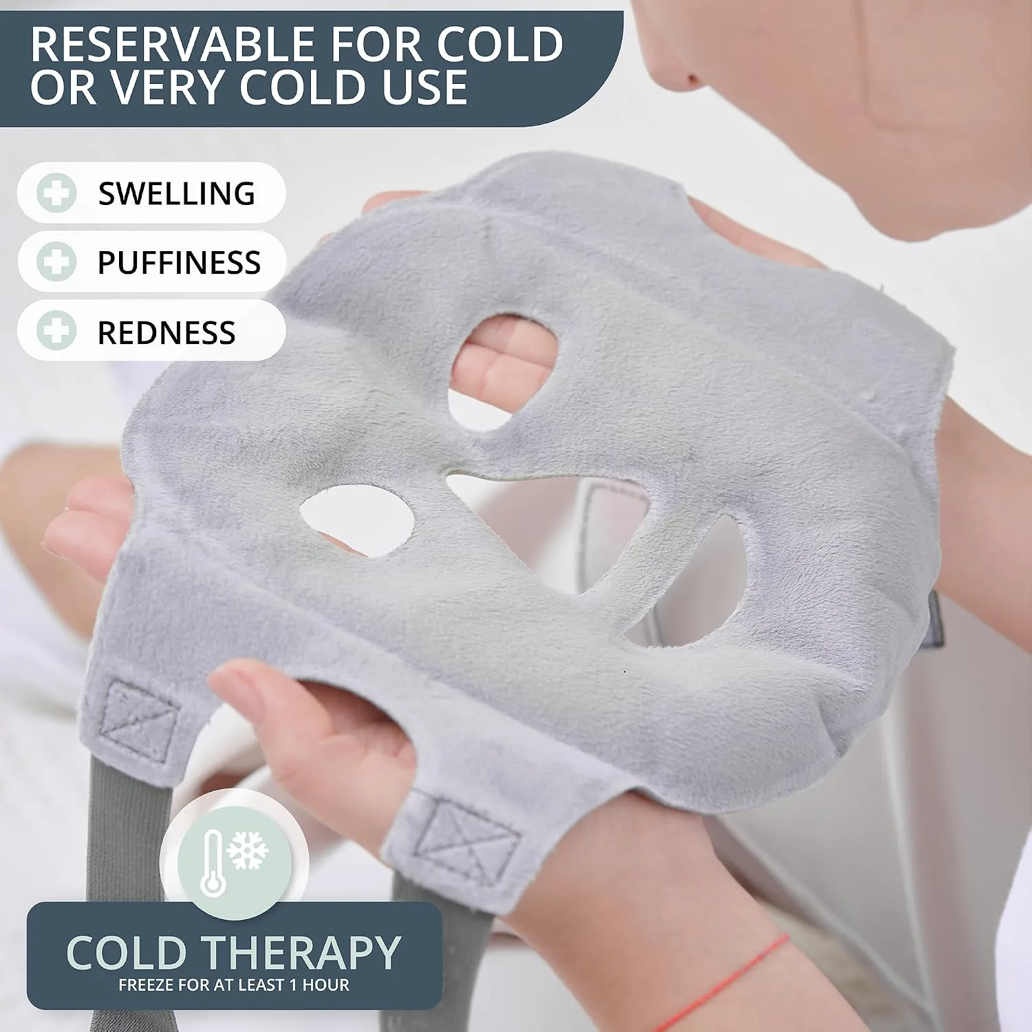 MyHalos® Ice Face Mask, Cooling Gel Pack for Migraine, Swelling & Puffiness