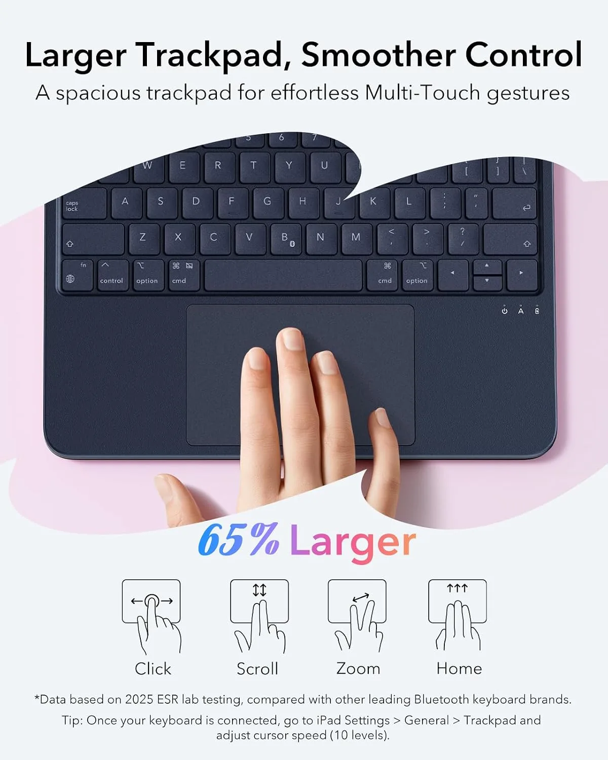 ESR for iPad Air 11 Inch Case with Keyboard M4/M3/M2, Ultra-Light