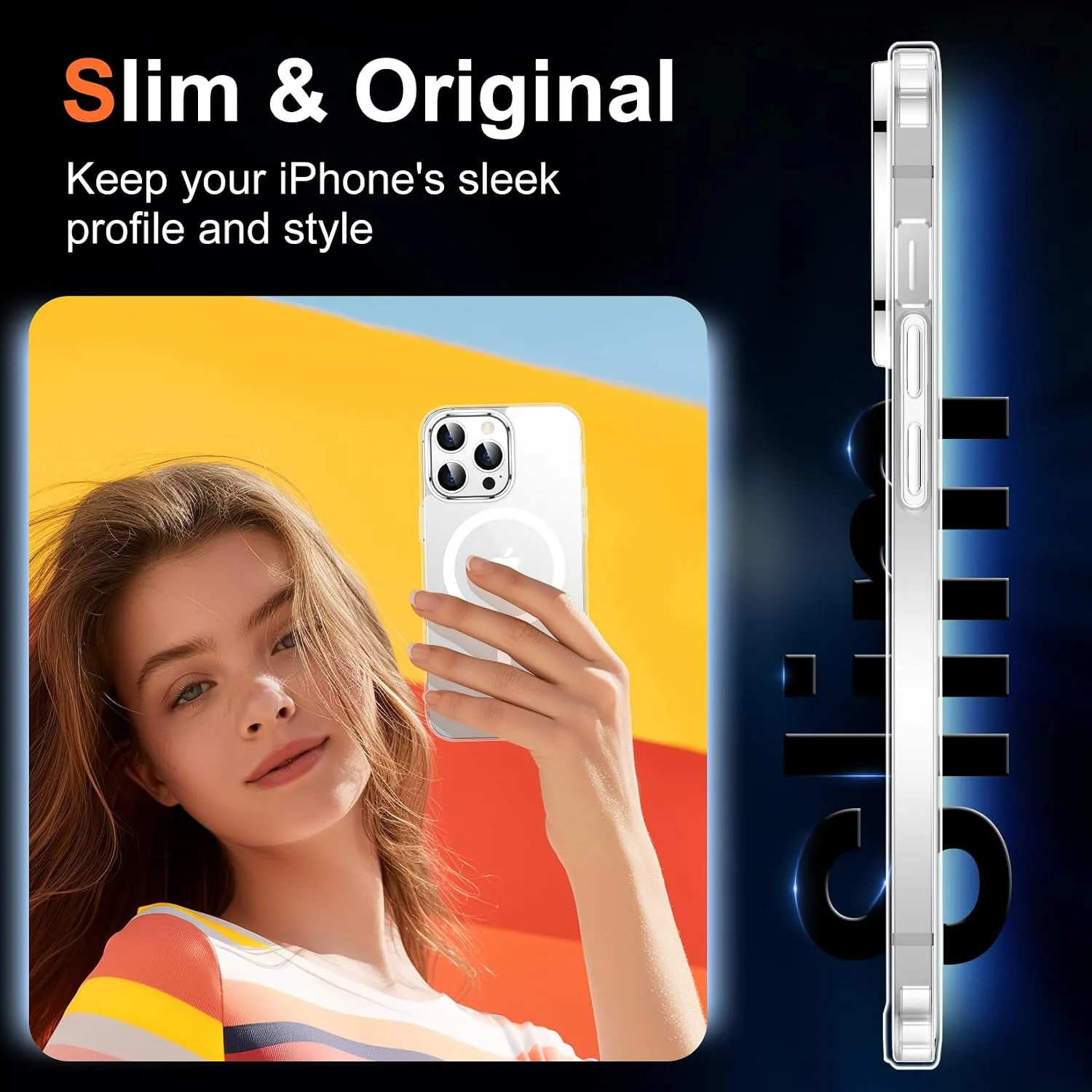 Temdan for iPhone 14 Pro Case with Screen Protector Clear