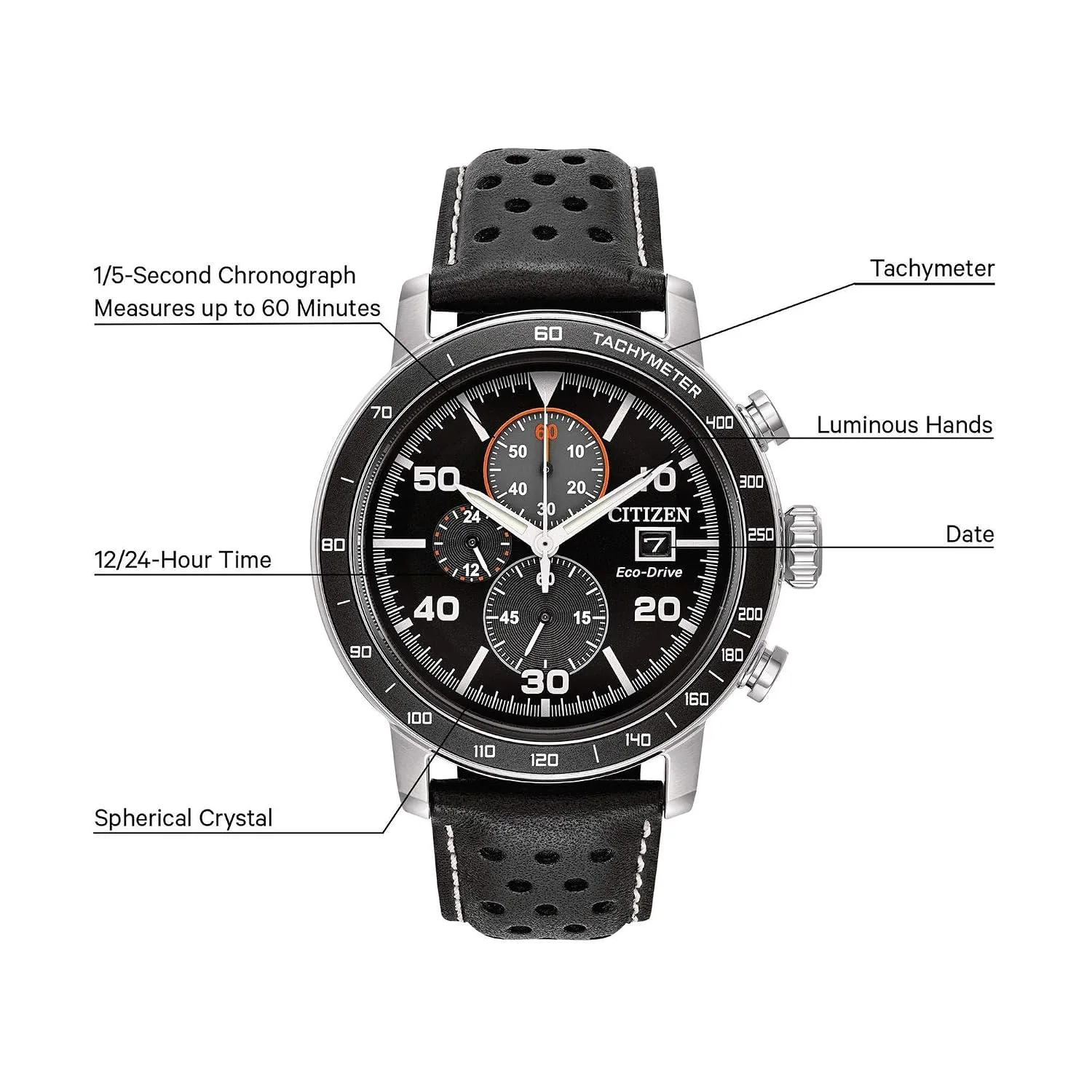 Citizen Men's Eco-Drive Weekender Brycen Chronograph Watch in Stainless Steel