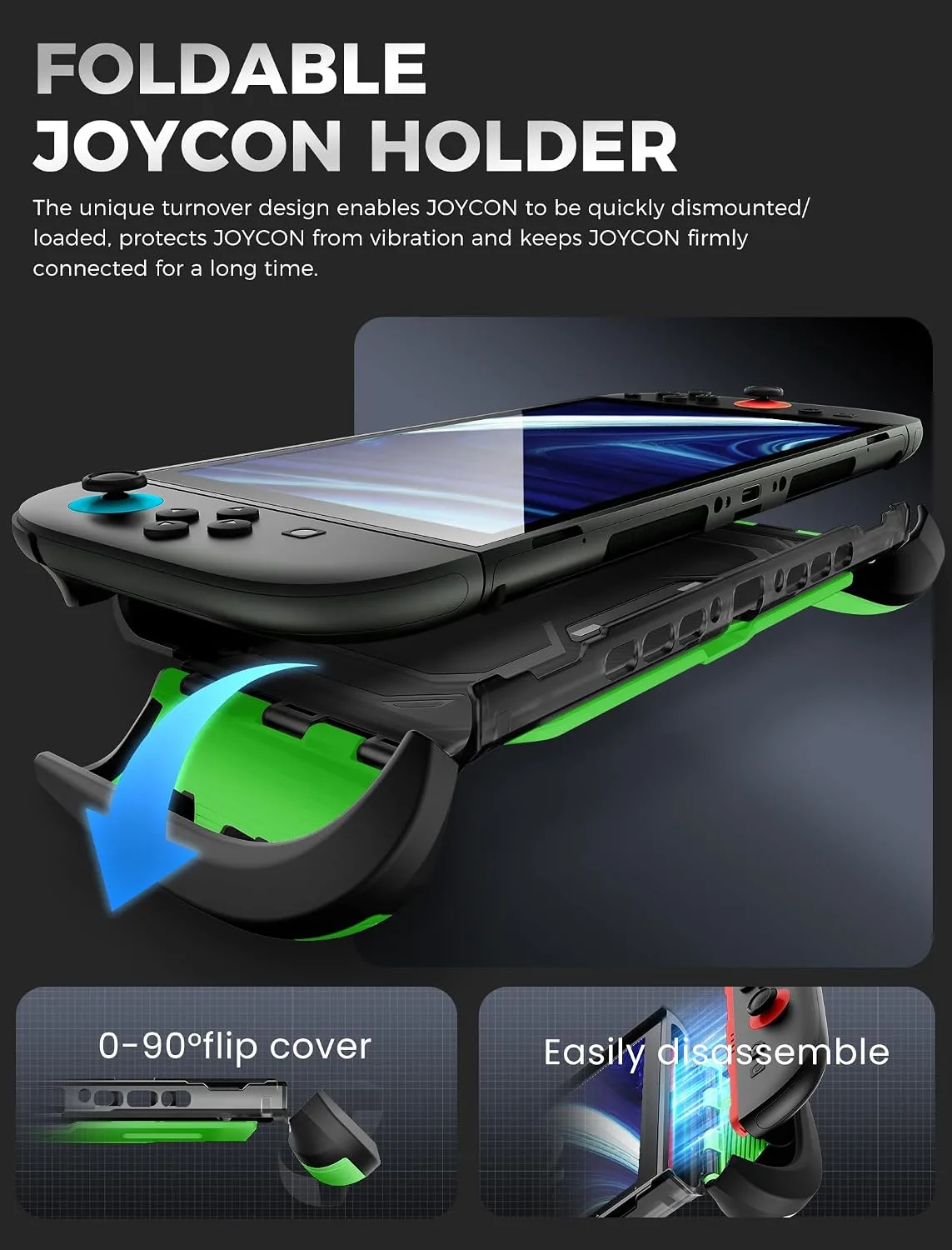 Mumba Titan Case for Nintendo Switch 2 with Kickstand & 7 Card Slots, Green