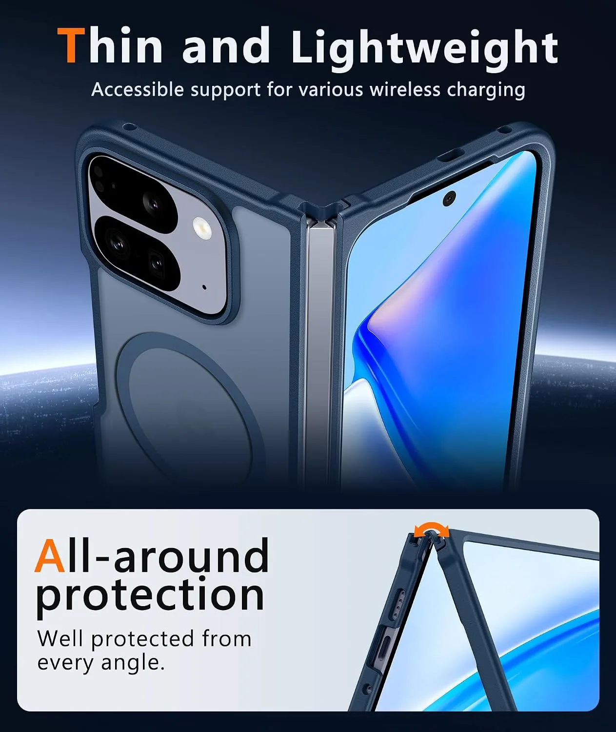 FNTCASE for Google Pixel 10 Pro Fold Case, Fit for Magsafe, Blue