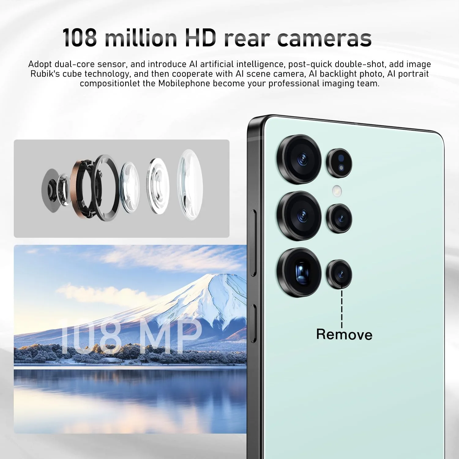 I25Ultra Unlocked Smartphone,16+512GB Unlocked Phone,6.9" HD+ Display,Built in Pen,Snapdragon 8 Gen3 7000mAh Dual Speakers 5G/Face ID/Fingerprint Lock/Dual SIM/GPS (Cyan)