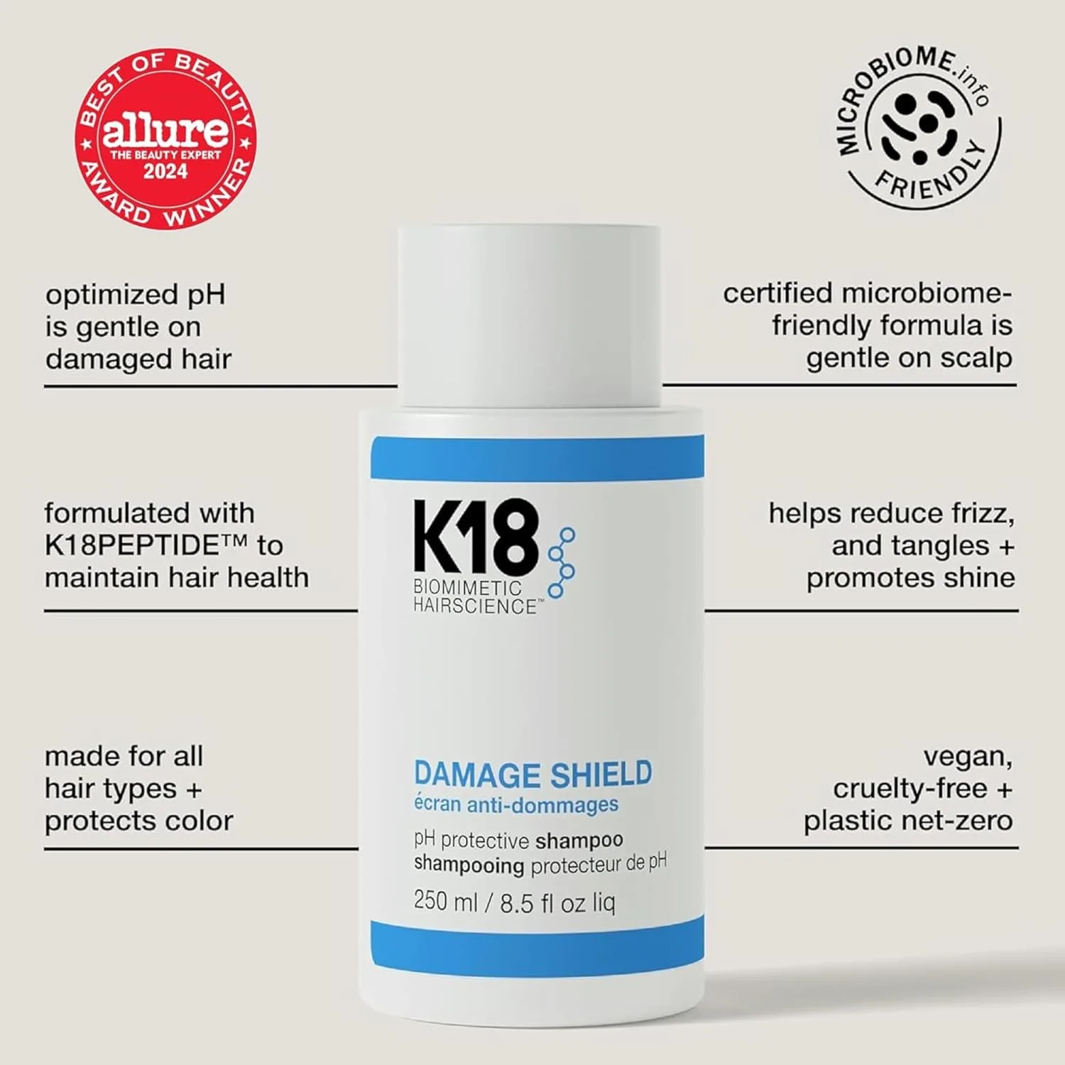 K18 Damage Shield Color Safe Shampoo, 16 Fl Oz