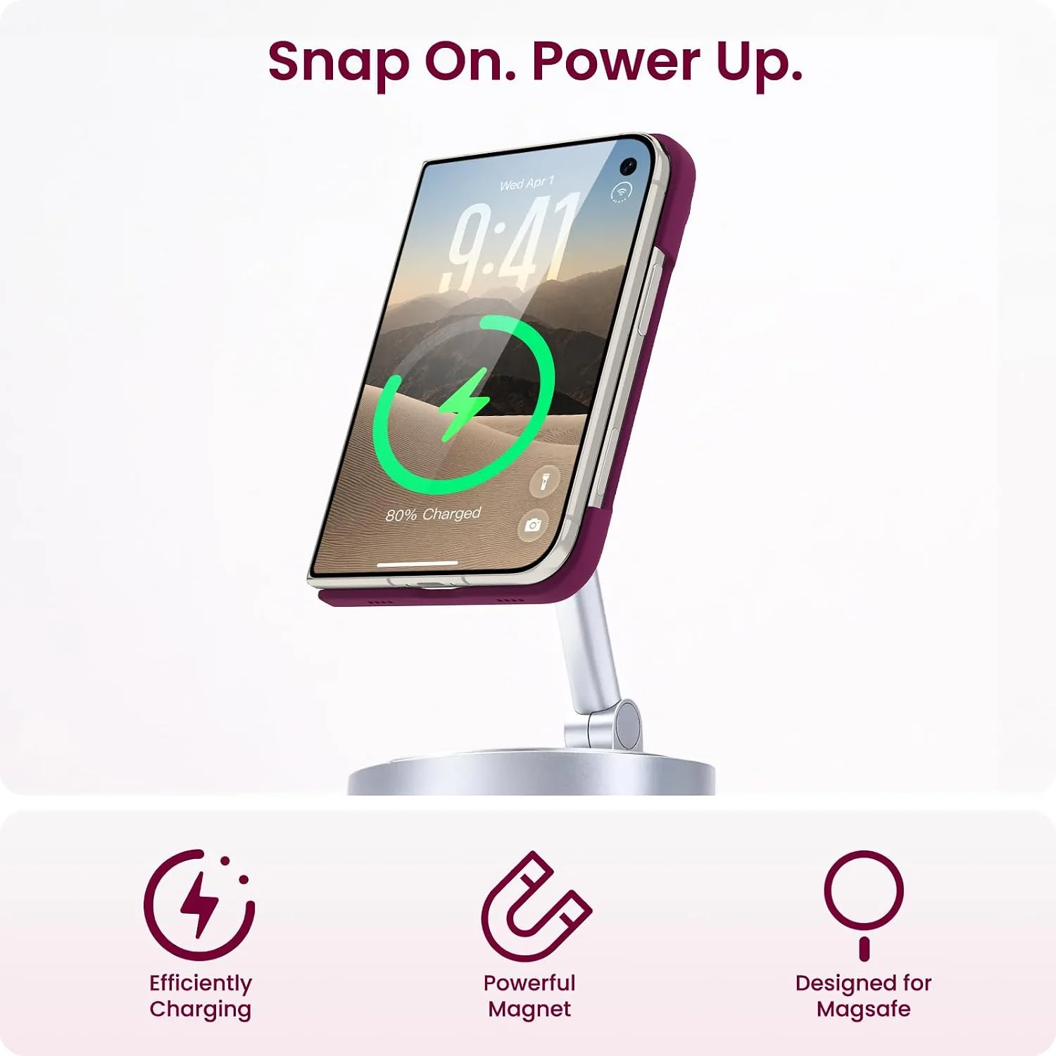 ORNARTO for iPhone Duo Case,Magnetic Slim Liquid Silicone,Wine Red