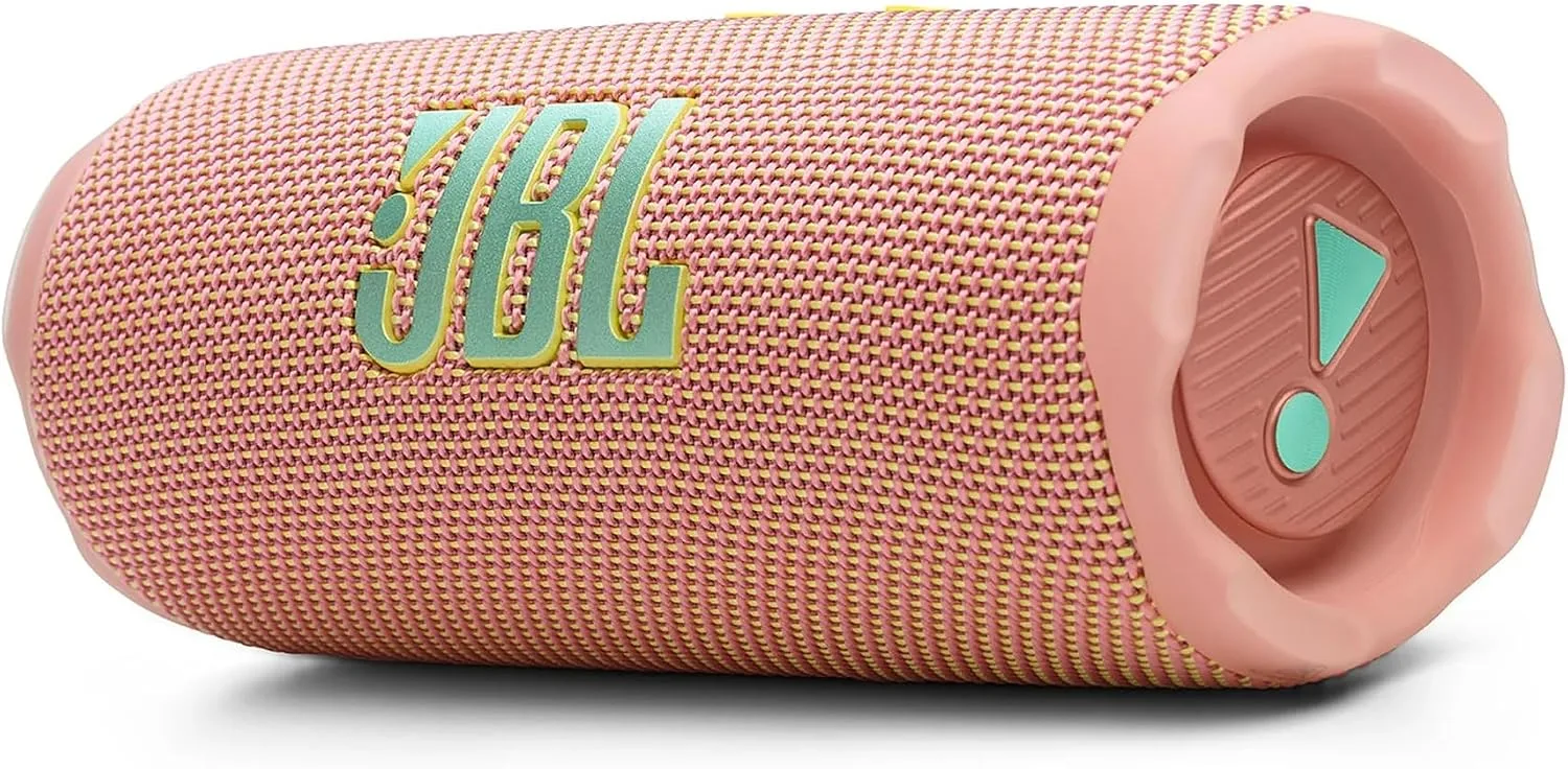 JBL Flip 7 Portable Bluetooth Speaker, IP68 Waterproof, Dustproof, Drop-Proof, PushLock System, AI Sound Boost, 16H Battery, Megen Hardshel Protection Case (Pink)