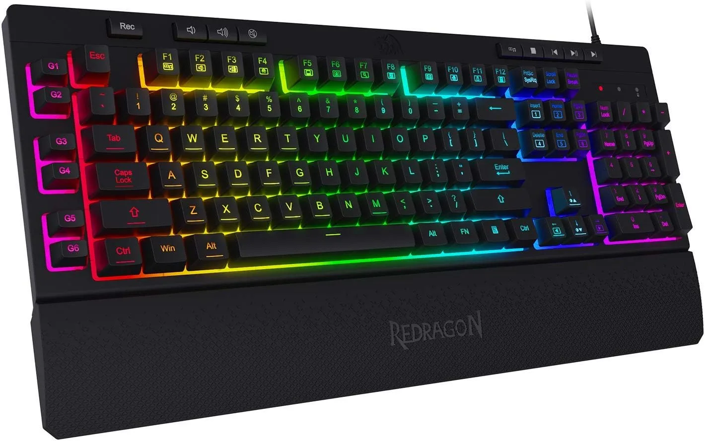 Teclado Gamer Redragon K512 RGB Membrana 6 Teclas Macro