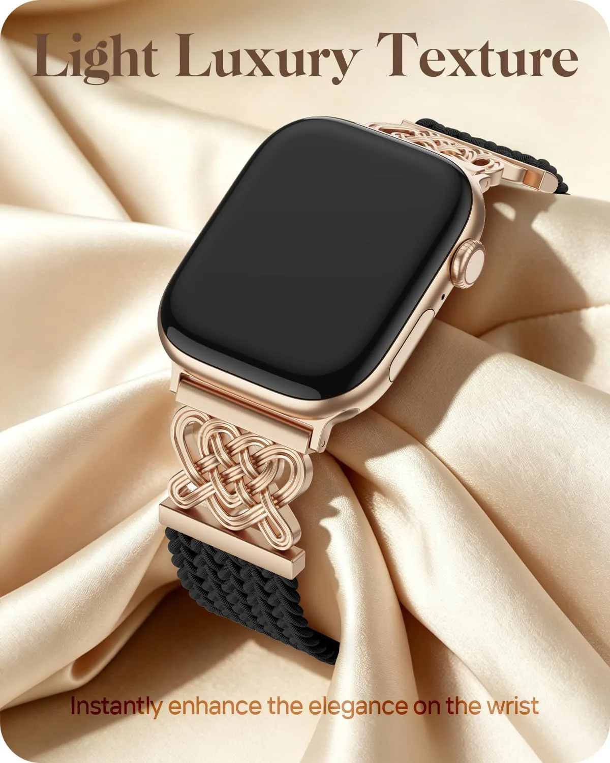 Braided Stretchy Band for Apple Watch Bands for Women 38mm 40mm 41mm 42mm