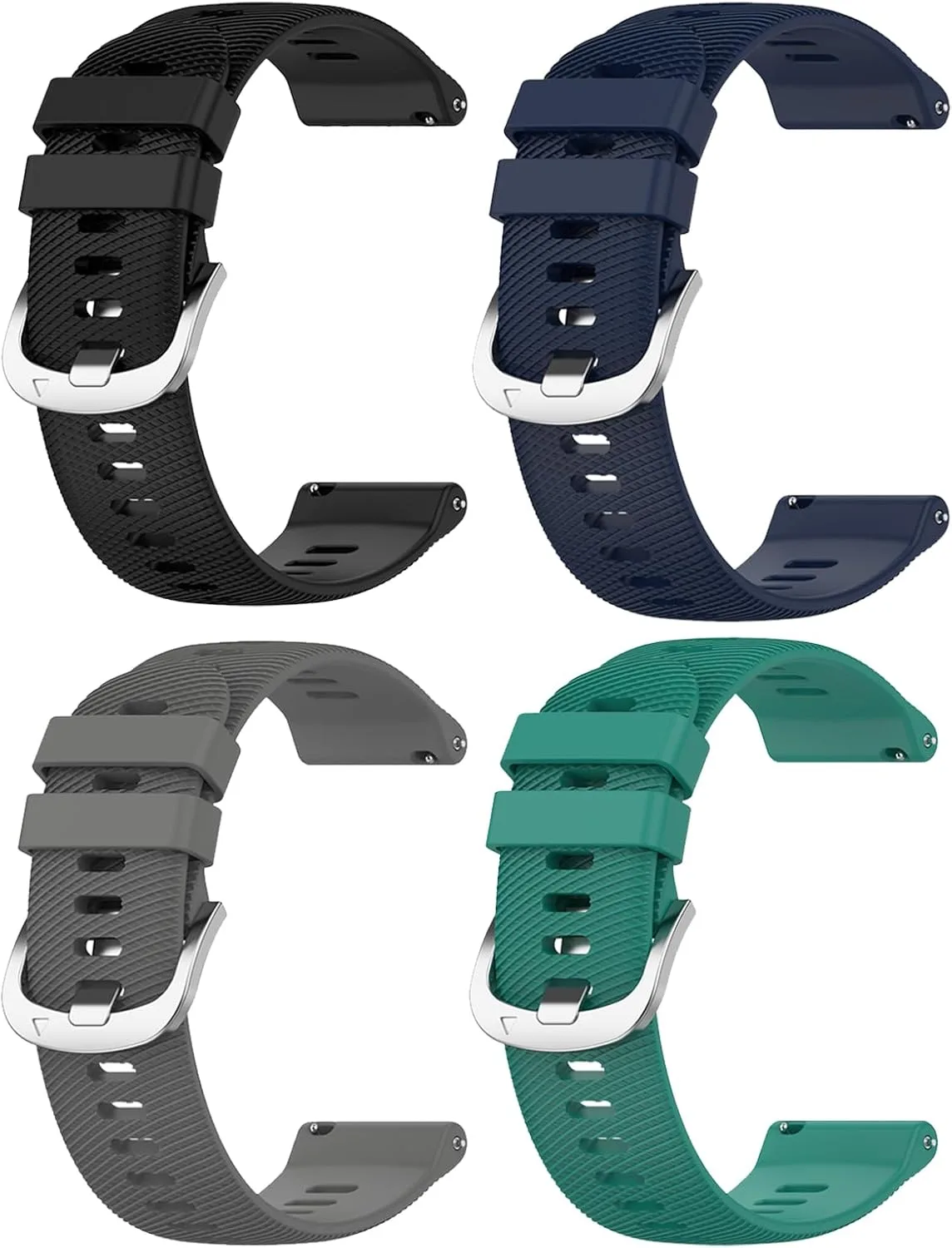 4 Pack Silicone Bands Compatible With COROS Pace 3/4,COROS Pace Pro/Apex 2 PRO/Apex PRO/Apex 4 42mm,Sports Beathable Silicone Replacement Watch Strap for Men Women