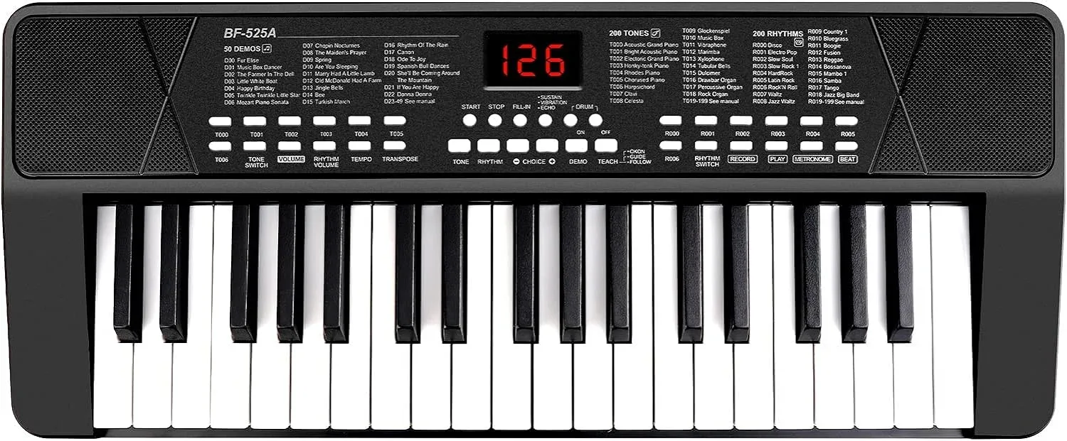 Teclado Piano 37 Teclas para Niños con Micrófono y Pantalla LED