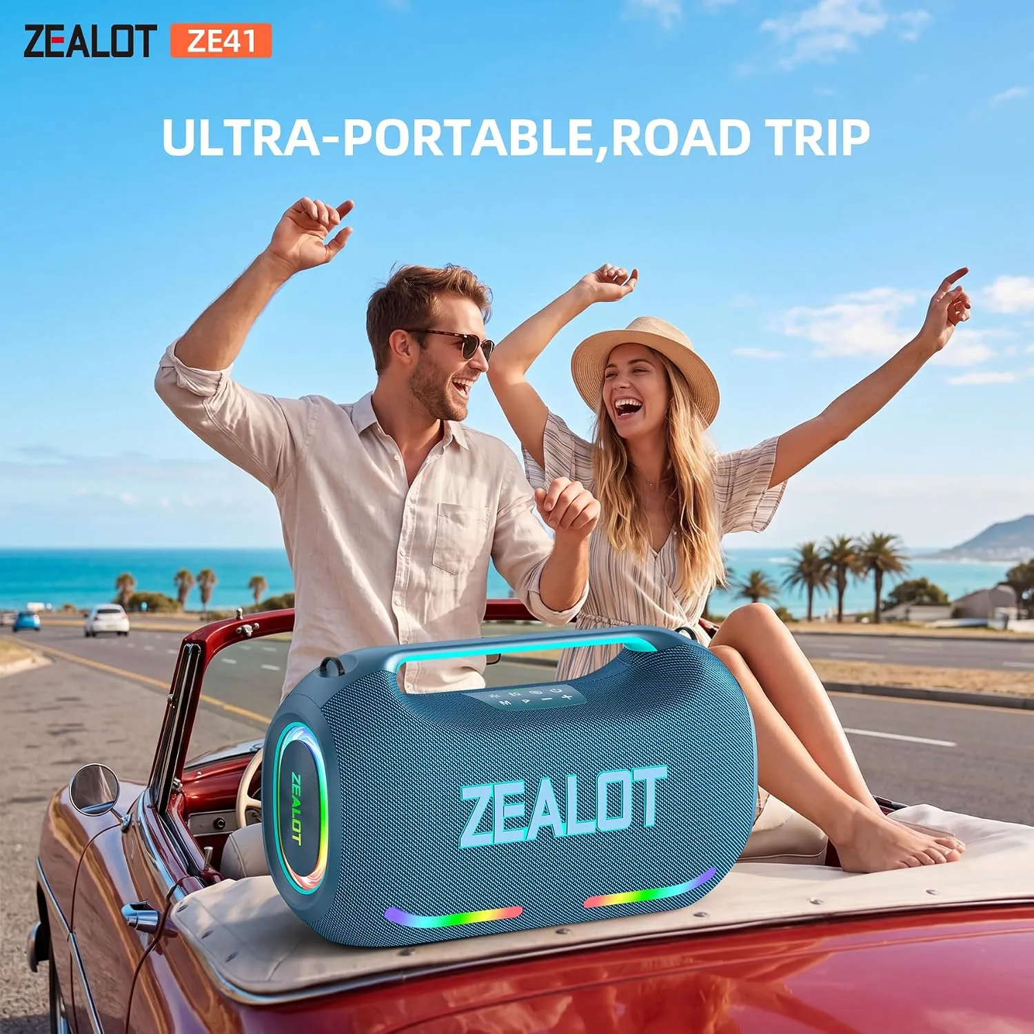 ZEALOT 400W Bluetooth Speaker, 30H Outdoor Party Boombox with Subwoofer