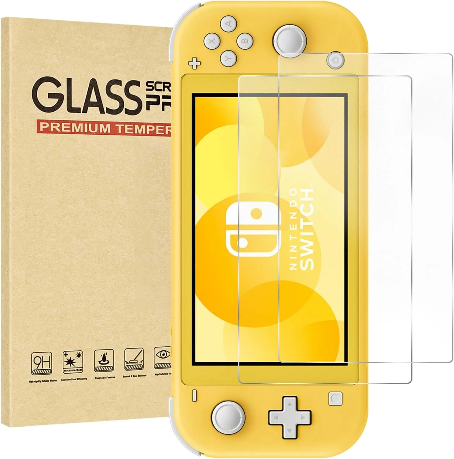 2-Pack Matte Tempered Glass Screen Protector for Switch Lite Model 2019 [5.5 Inch]，Anti Glare, Anti Scratch, Bubble Free, 9H Hardness, Easy Installation