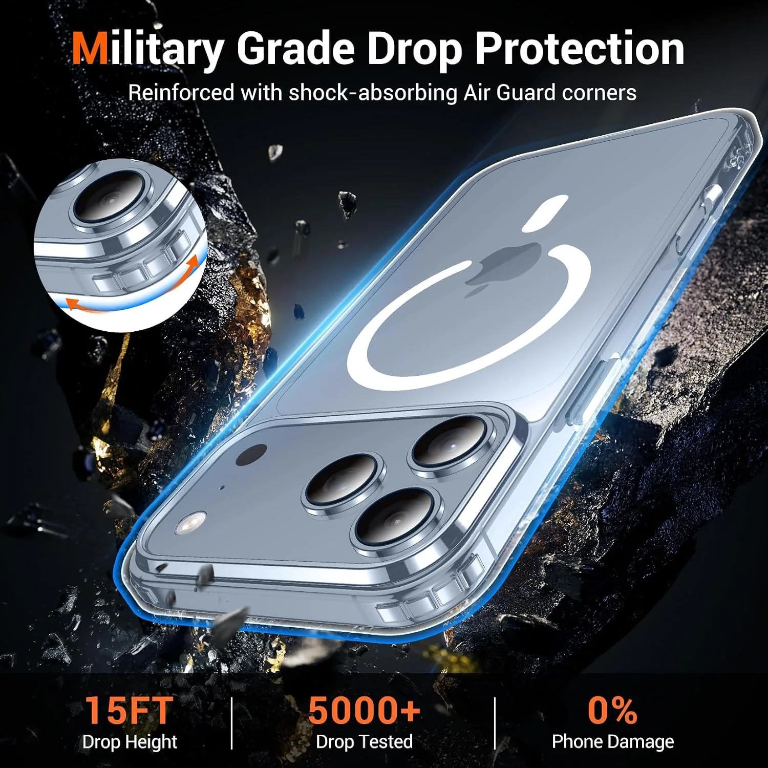 Temdan for iPhone 18 Pro Case/iPhone 17 Pro Case Clear