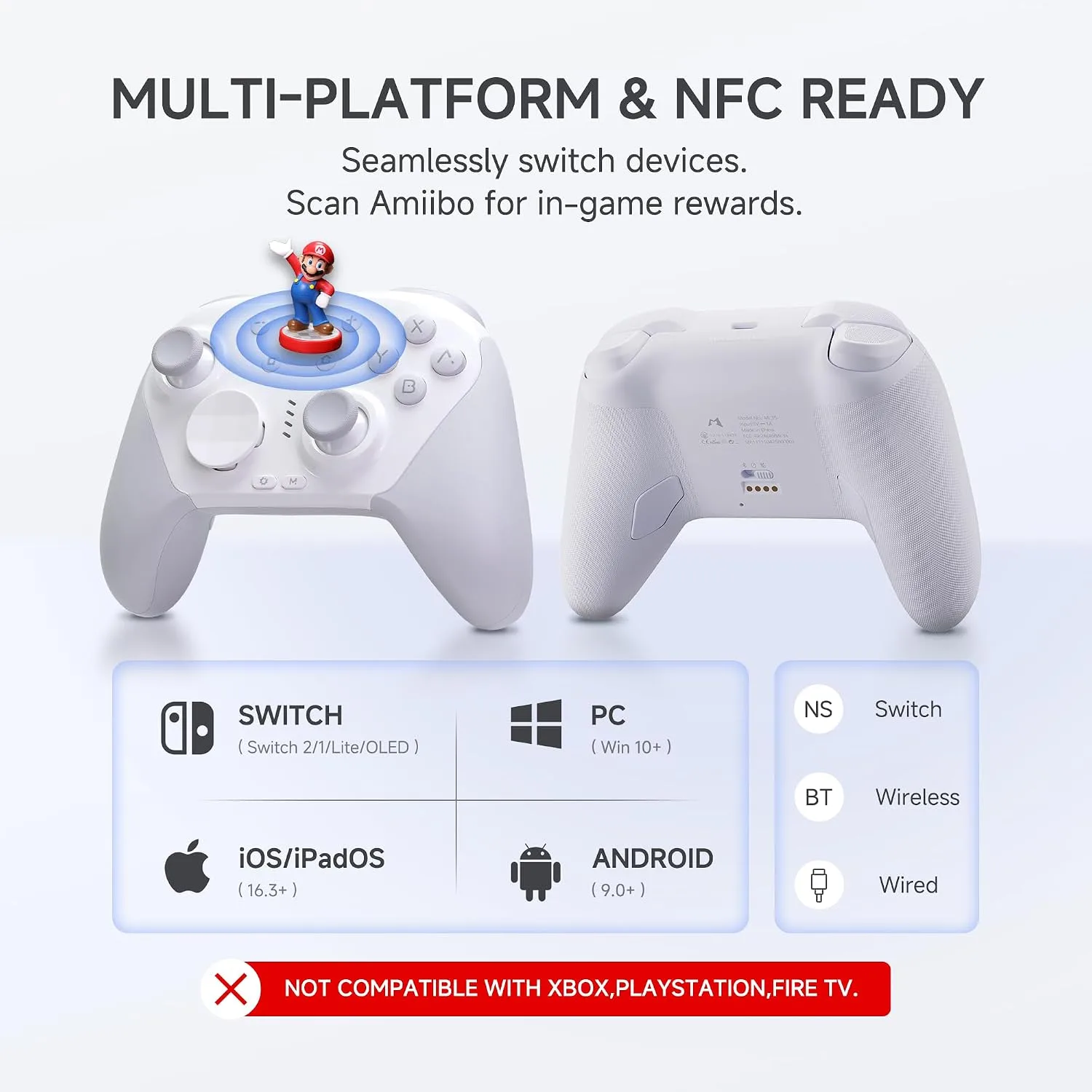 MOBAPAD Chitu2 HD Wireless Pro Controller for Nintendo Switch 2/1 Lite/OLED, Gamepad with TMR Glide Joysticks [ZERO Drift], HD Rumble, NFC, Mechanical Buttons, Turbo, Programming, 6 Axis Gyro