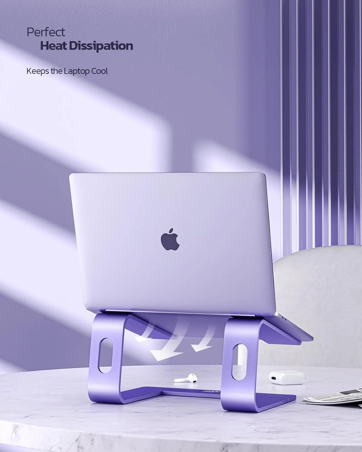 Nulaxy Full Aluminum Laptop Stand, Stable Support to 22 lbs, Purple