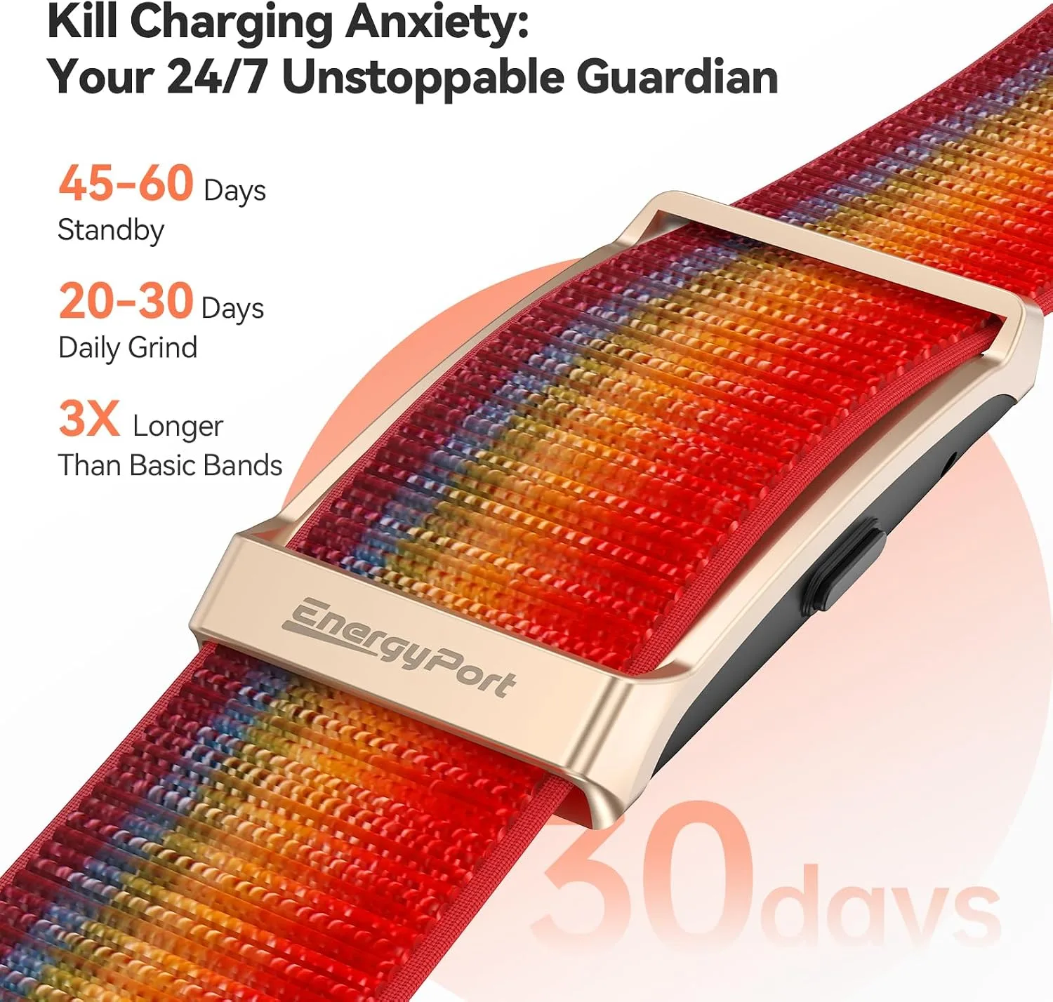 EnergyPort Smart Bracelet, Wearable Activity & Fitness Tracker Band