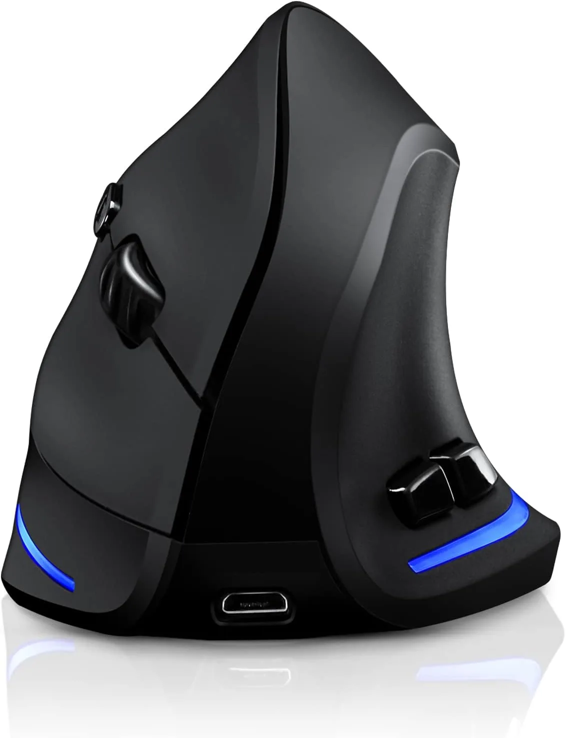 Mouse Gamer Trelc Wireless Tri-Mode BT 5.0/3.0+2.4GHz Ergonomico Vertical 3 DPI Recargable Negro