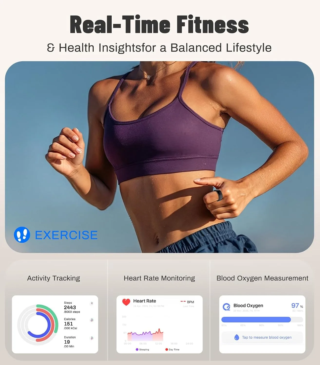 AI Smart Ring for Women Men, Health Ring with AI Health Analysis