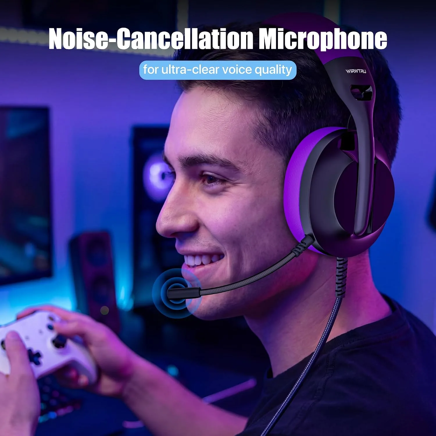 WIRWTRU Wired Gaming Headset for PS5, Xbox, Xbox Series X|S, PC, PS4
