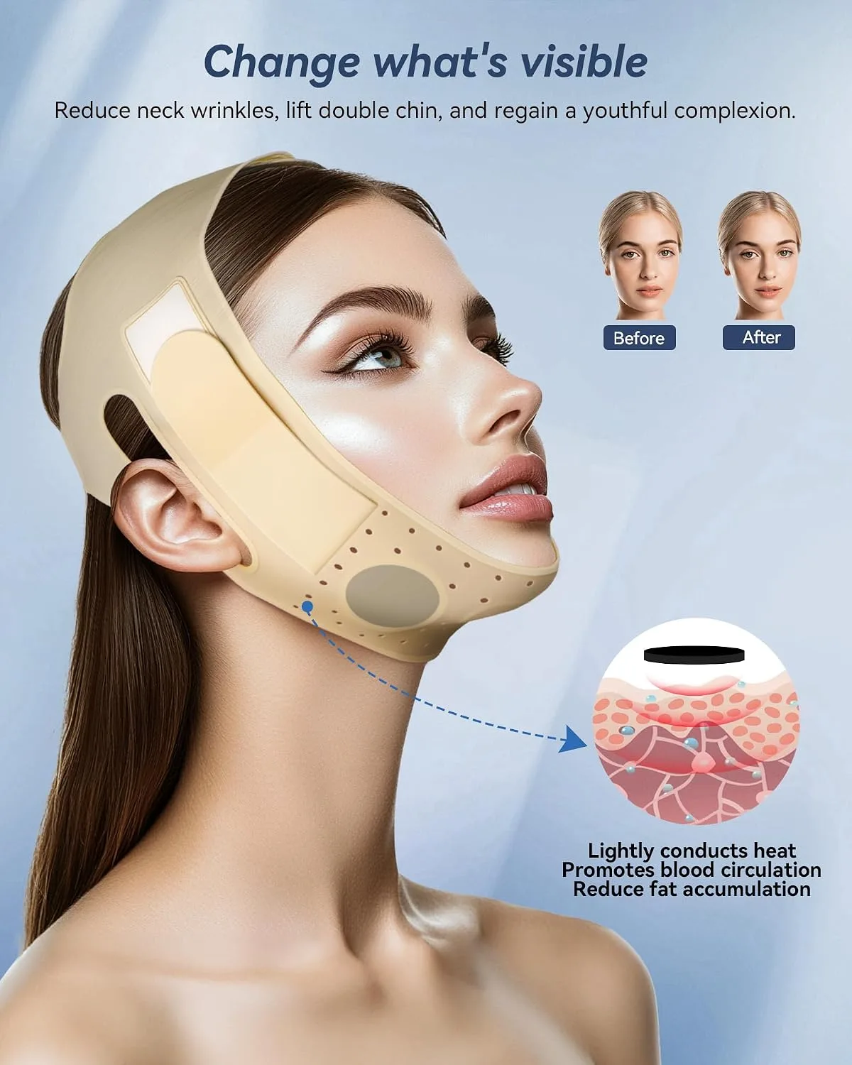 Reusable V Line Silicone Face Strap, Soft Silicone Chin Strap for Women