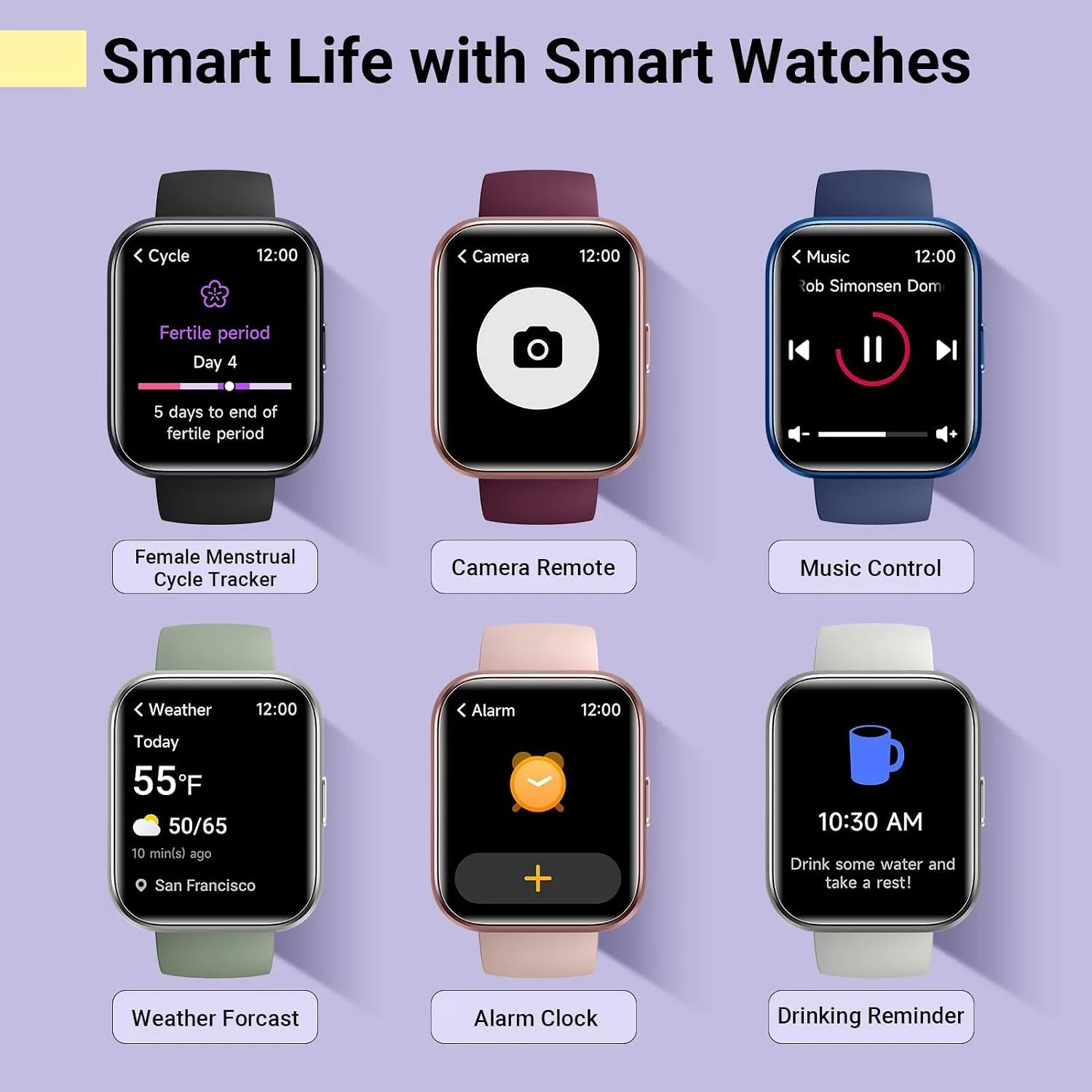 Smartwatch for Women, Compatible with Android & iPhone, 1.8'' Fitness Tracker Watch with Alexa, Call & Notification Alerts, Heart Rate & Sleep Monitor, 120 Sports Modes, Waterproof Watch for Women
