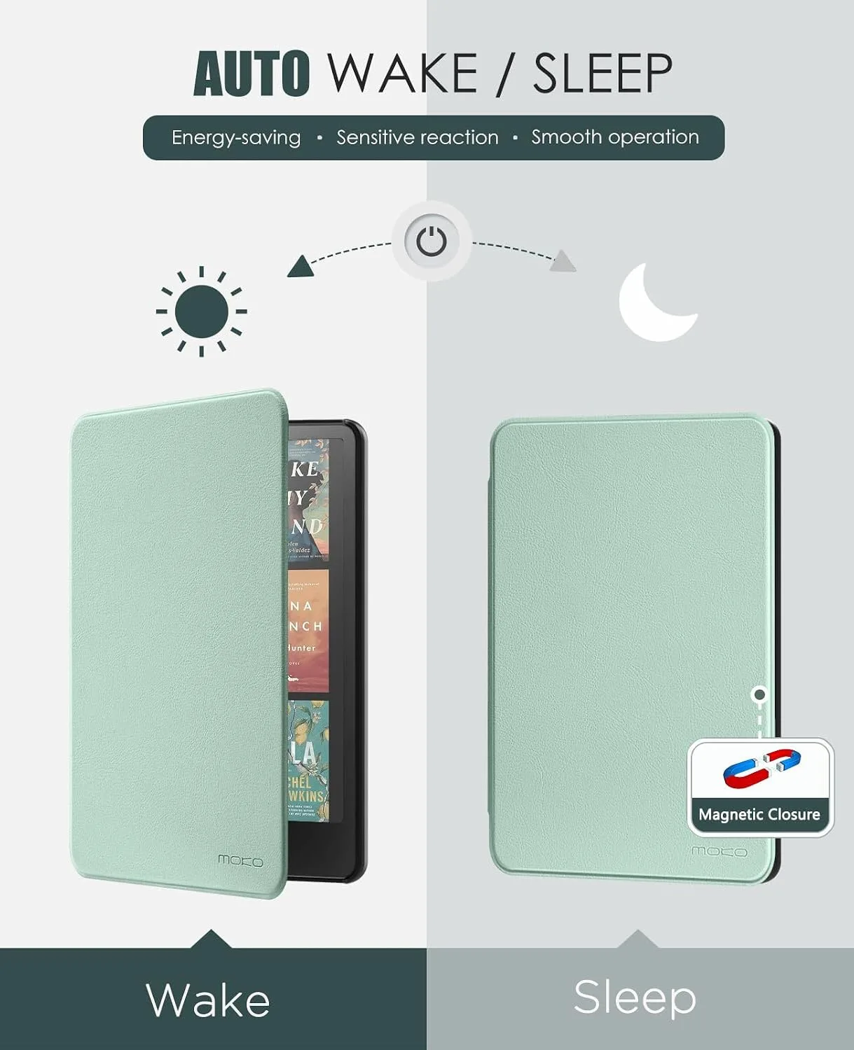 MoKo Case for 7" Kindle Paperwhite 12th Gen&Colorsoft 2024, Agave Green