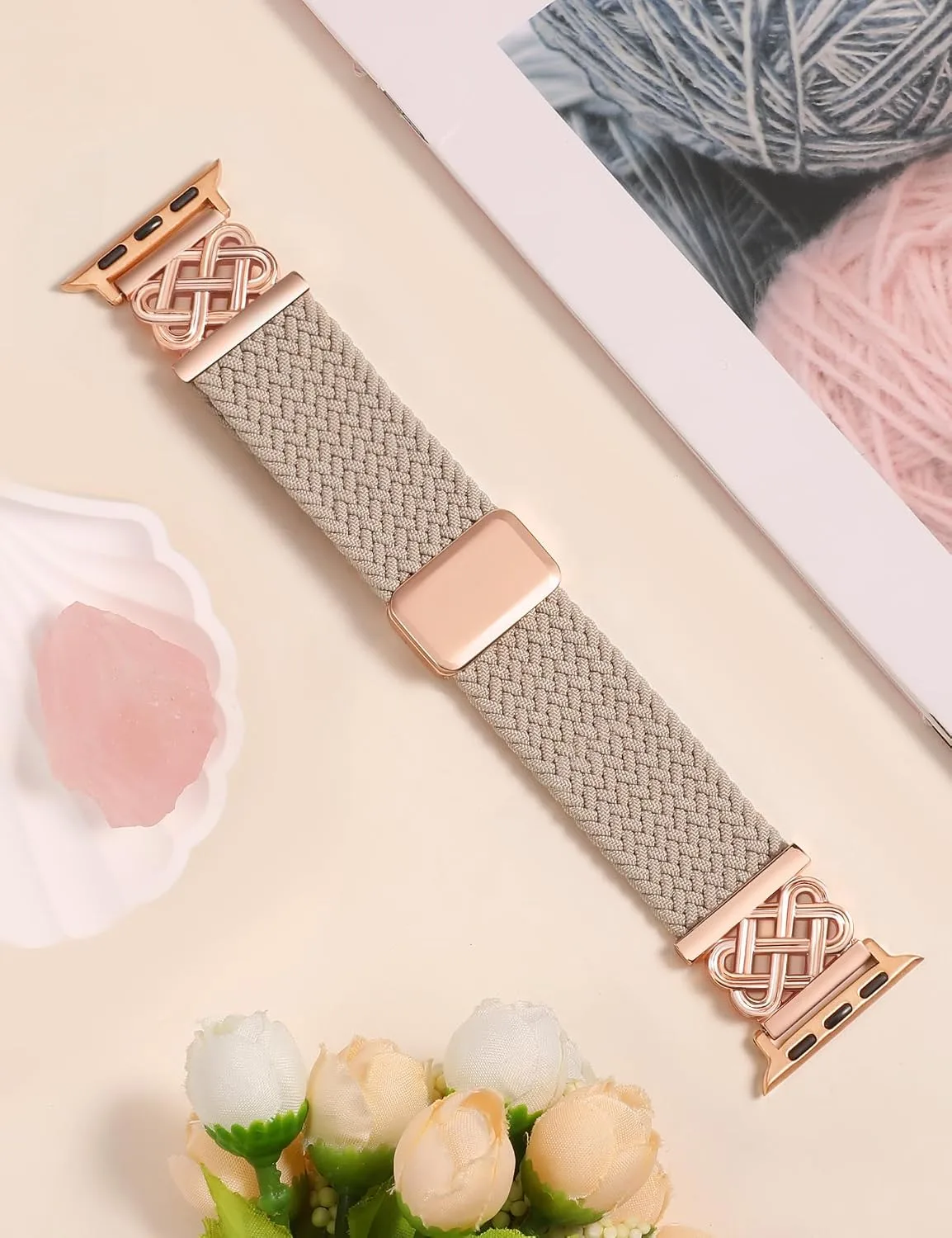 Braided Stretchy Band with Magnetic Clasp for Apple Watch Bands Women Men