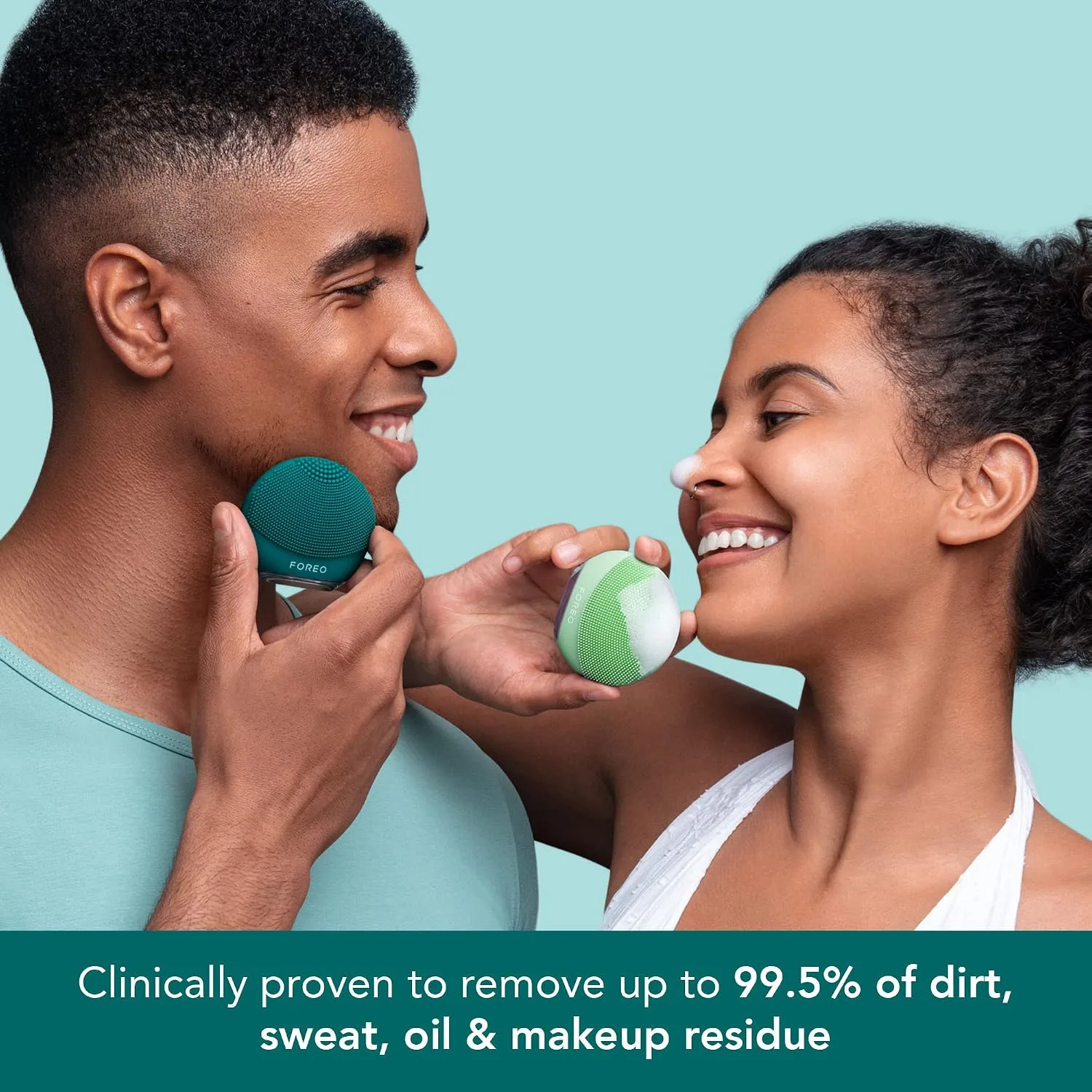 FOREO Luna 4 go Facial Cleansing Brush & Firming Face Massager, Evergreen