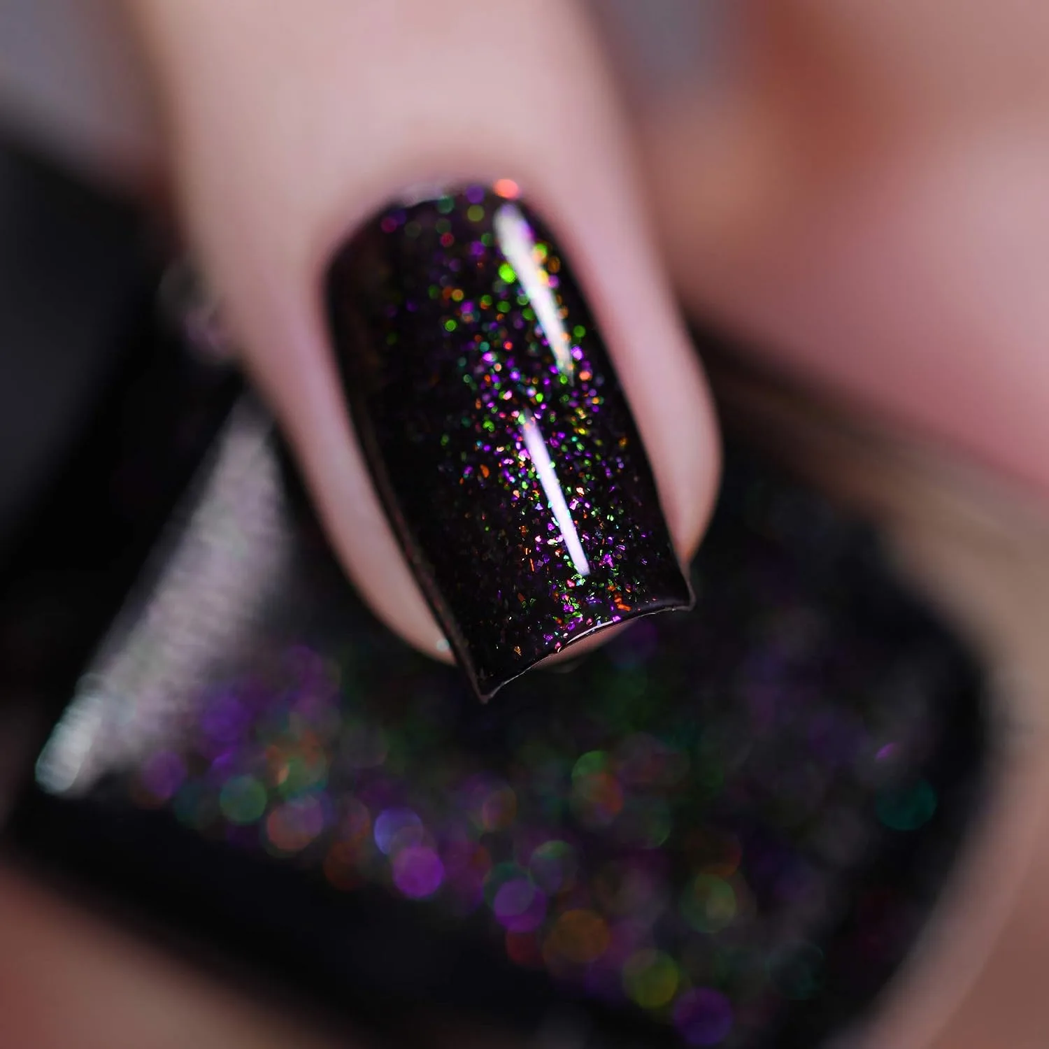 ILNP Cursed - Festive Black Shimmer Nail Polish