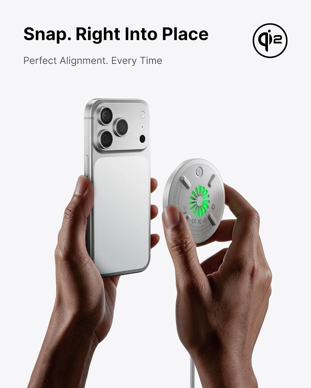 INIU Magnetic Wireless Charger, Qi2 15W Fast Charging Pad Travel Charger