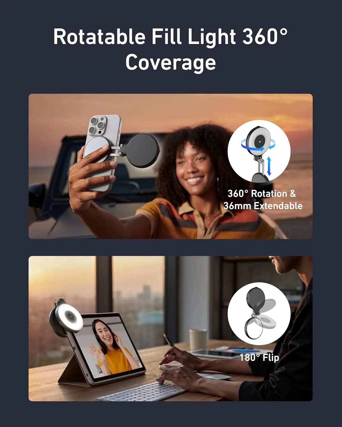 TELESIN C03 Strong Magnetic Phone Selfie Light for iPhone Magsafe