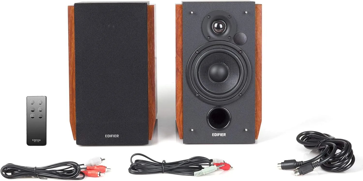 Edifier R1700BT Bluetooth Bookshelf Speaker - Active Near-Field Studio Monitors - Powered Speaker 2.0 Setup Wooden Enclosure - 66w RMS