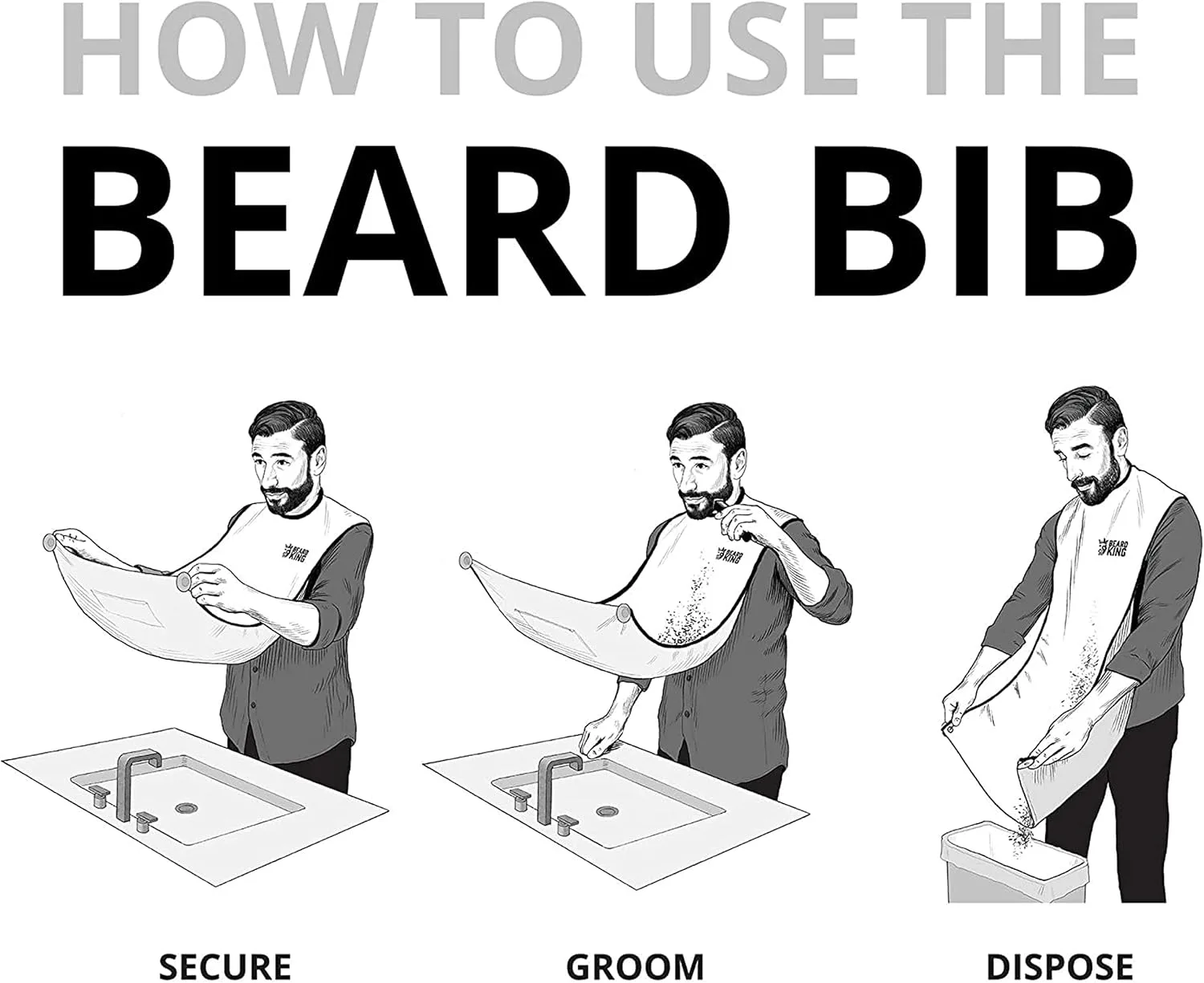 BEARD KING Beard Bib Apron - As Seen on Shark Tank – Gifts for Him, Stocking Stuffers for Men, Mens Gift