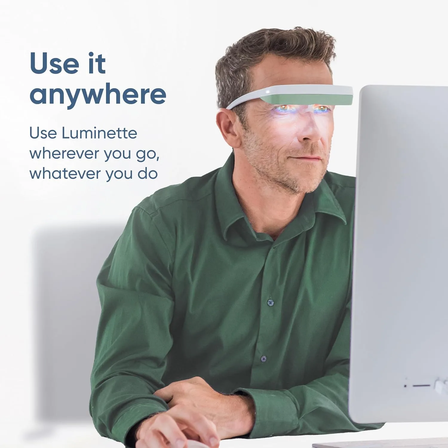 Luminette 3 Light Therapy Glasses - Wearable Light Therapy Lamp - Natural Relief for Sleep Problems, Seasonal Mood Disorders & Jet lag - Portable Daylight Lamp (Green)