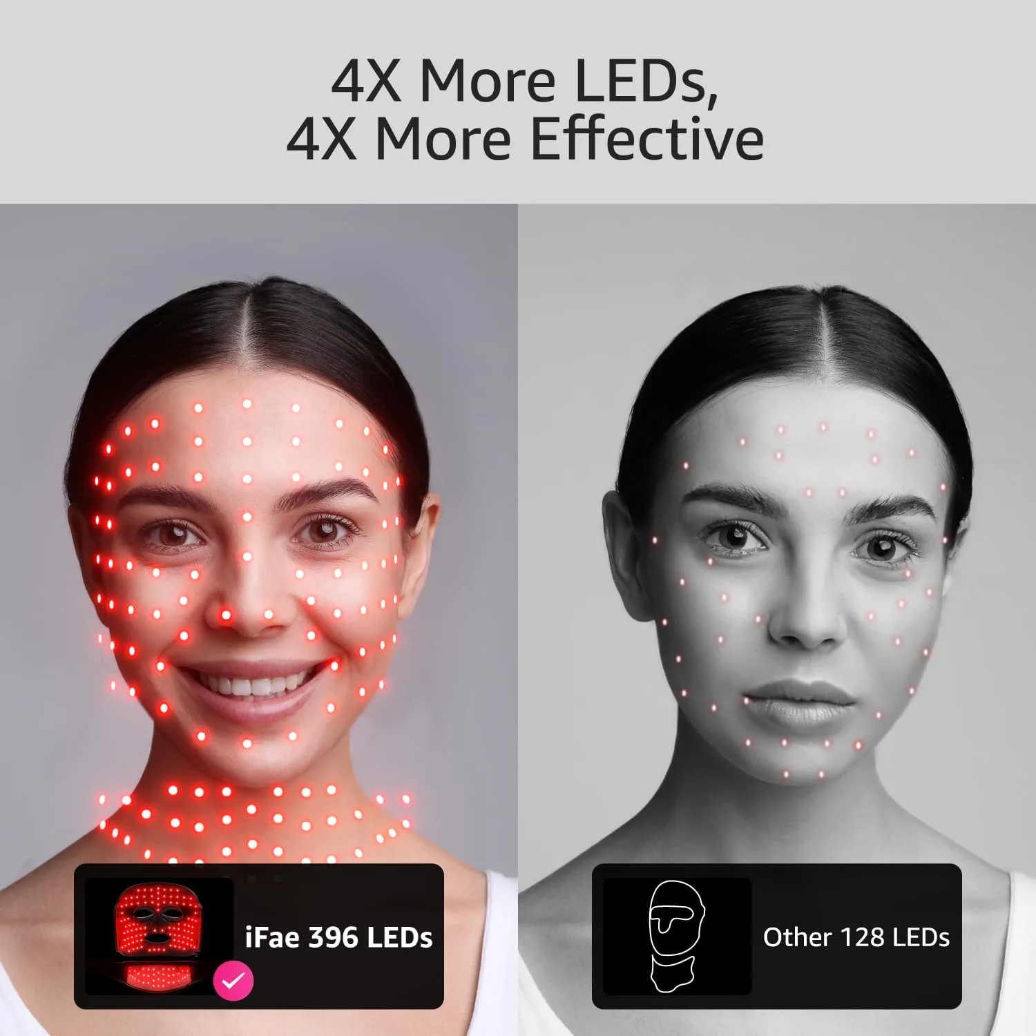 IFAE Red Light Therapy Mask for Face and Neck with 396 LEDs
