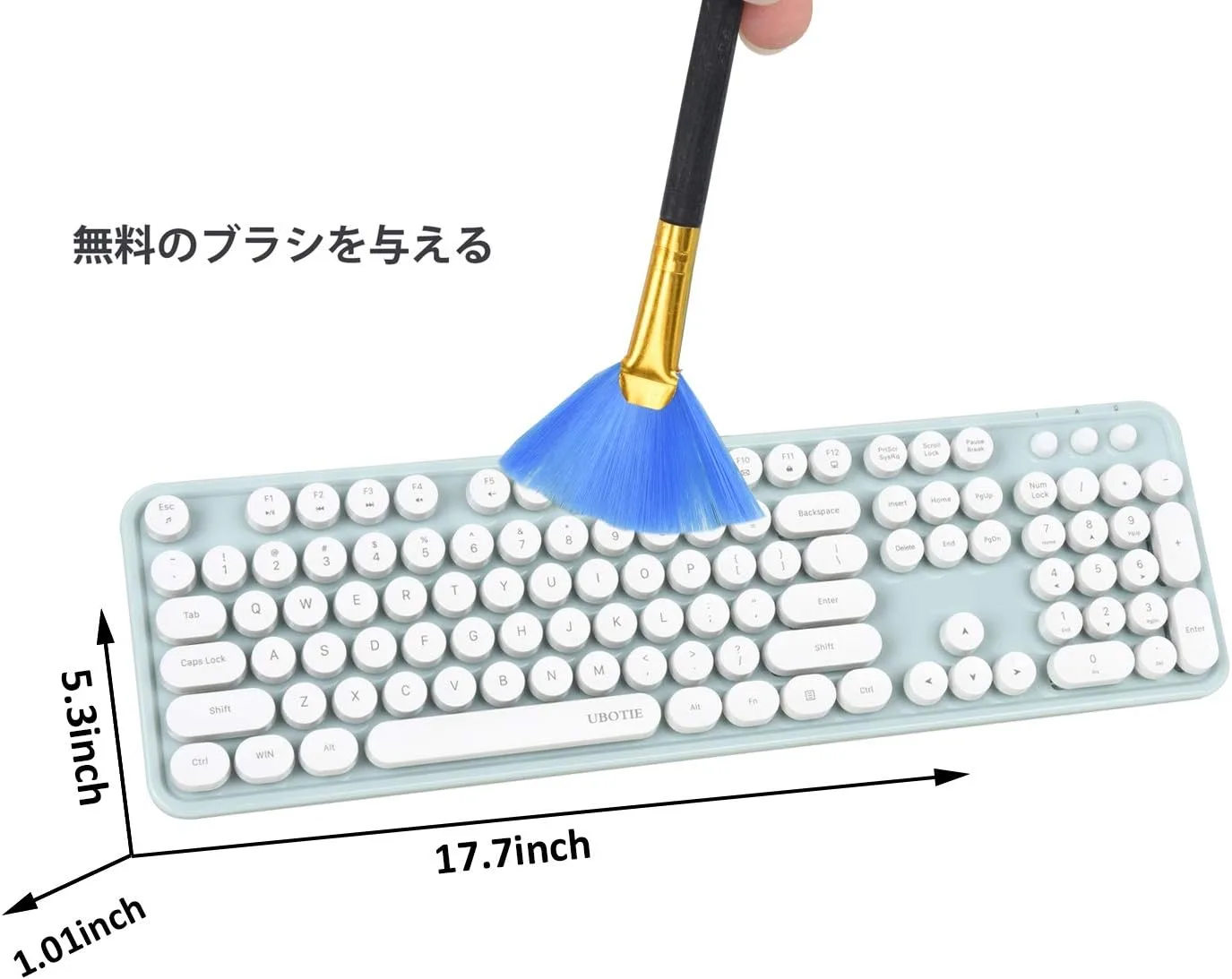 UBOTIE Colorful Wireless Keyboard and Mouse Combo (Green-White)