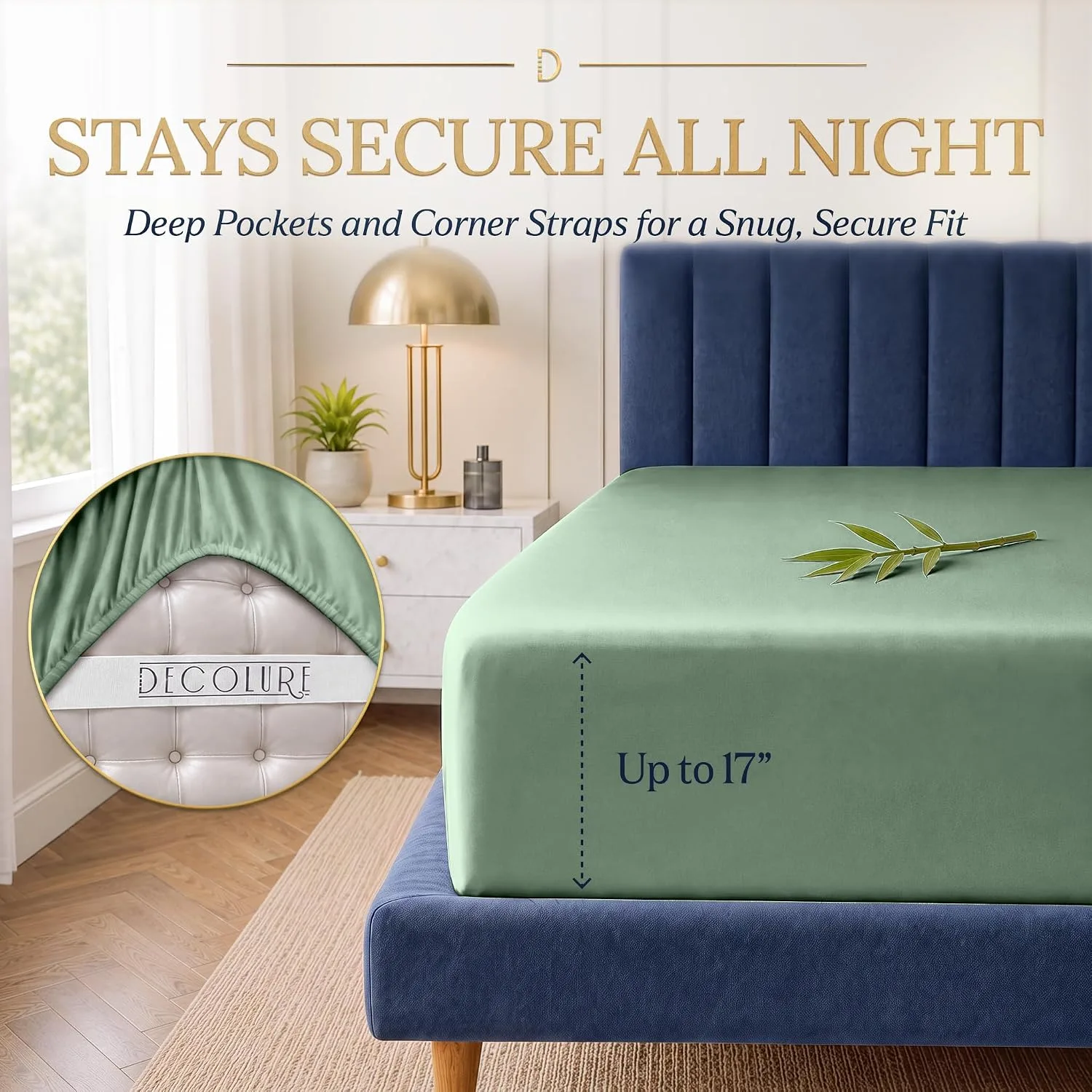 DECOLURE 100% Viscose from Bamboo Sheets Twin Size | 3 Pc Cooling Bed Set