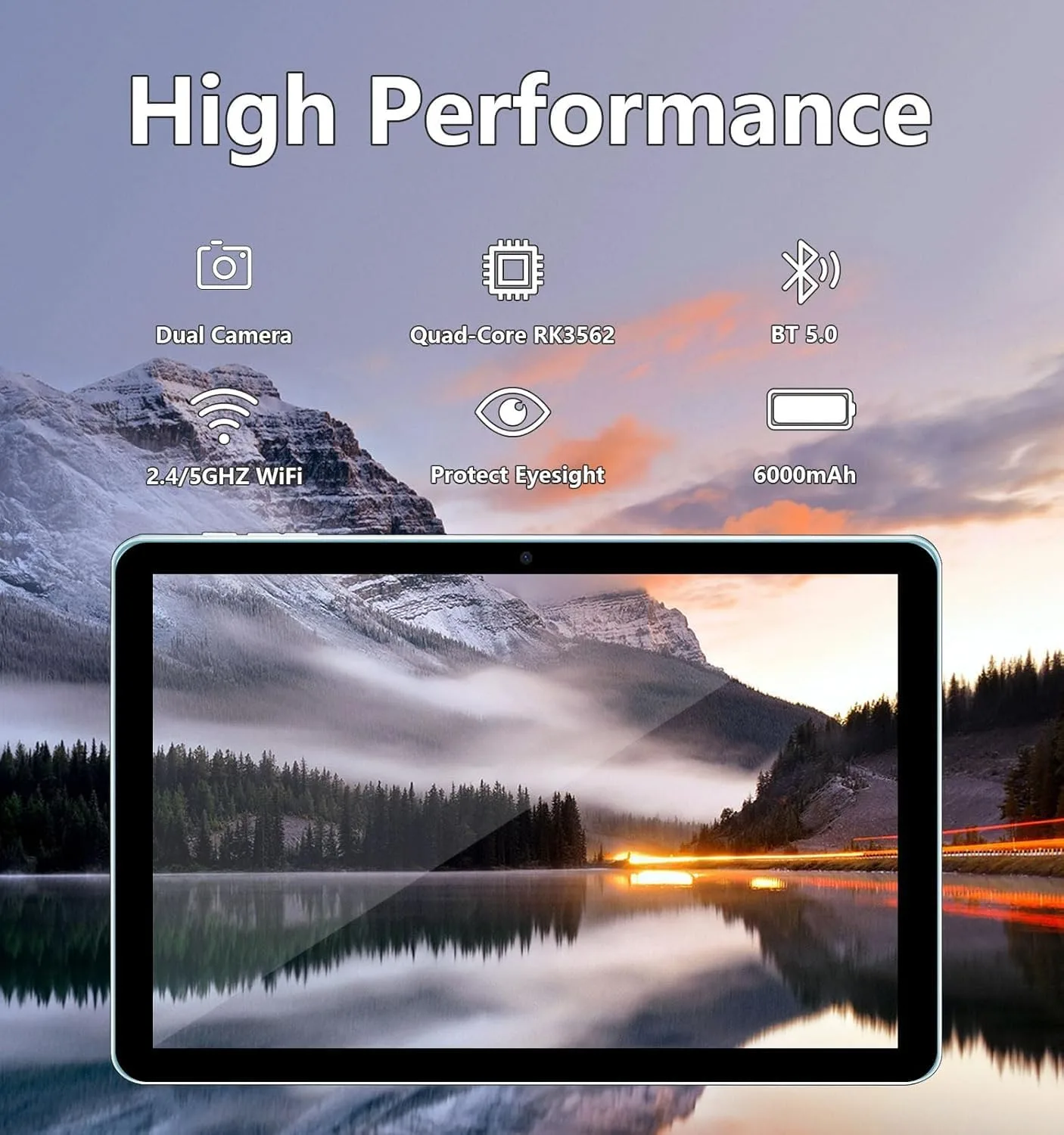 ECOPAD 10.1 Inch Tablet, Android 15 Tablets 12GB(4+8) RAM / 64GB ROM / 1TB SD Card Expansion, 1280x800 IPS HD Touchscreen, 6000mAh Battery, Bluetooth 5.0, Dual Cameras, GMS, Dual Band WiFi, Blue