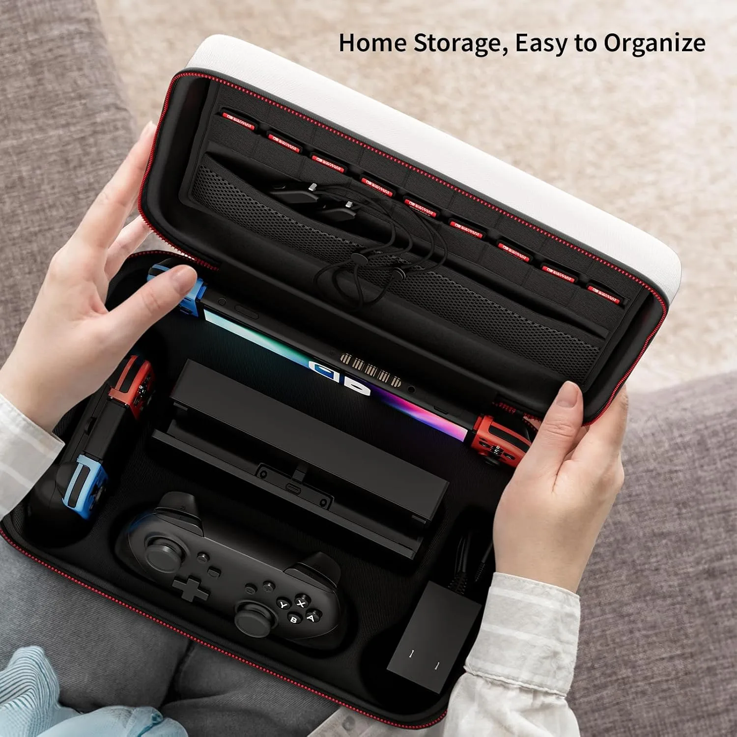 COOWPS Switch Case for Nintendo Switch & OLED Model, Travel Storage Case