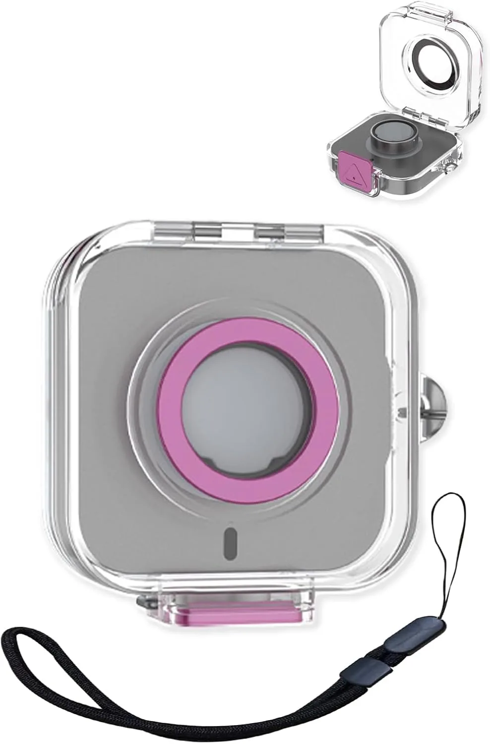 Compatible with Oura Ring 4 Charger,Full Body Shockproof Protective Integrated Switch Protective Cover，with Lanyard,Purple