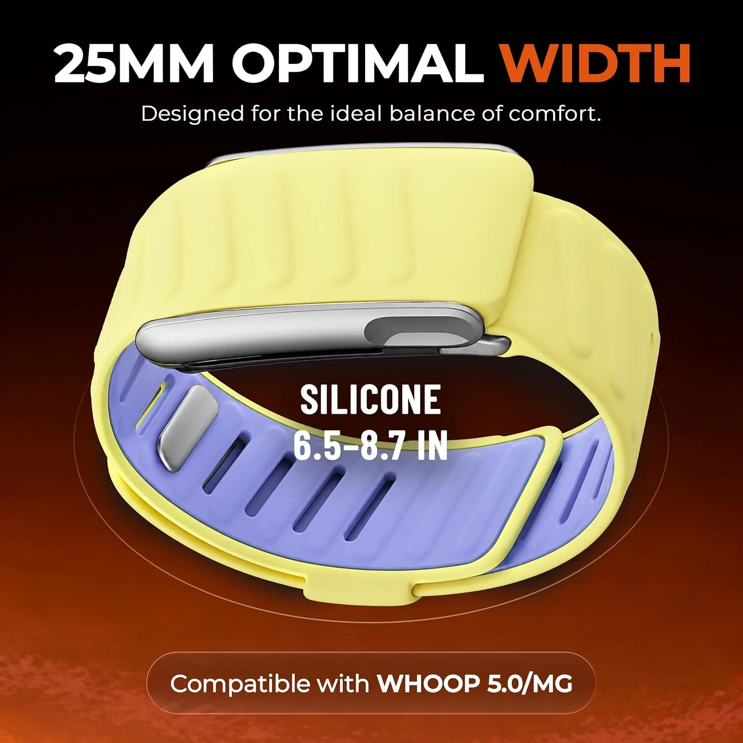 DADO Silicone Sport Replacement Band Compatible with WHOOP 5.0, One, Peak, and Life Fitness Tracker – Breathable, Durable & Comfortable | Not for Whoop Gen 4