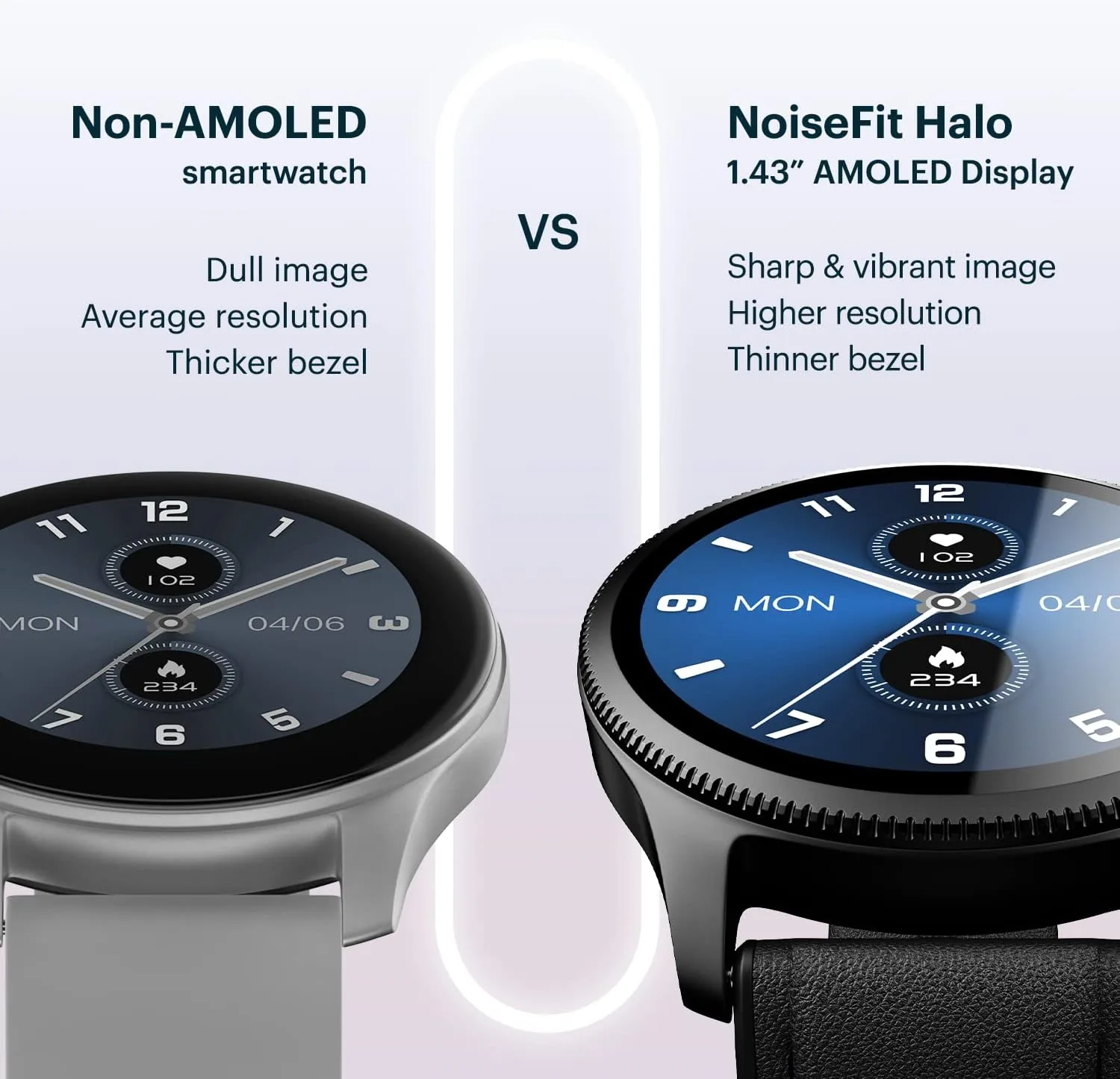 Noise Halo Premium Metallic Smartwatch, 1.43" AMOLED Display, 7 Day Battery, BT Calling (Make/Answer), Dust & Water Resistant, 100+ Sport Modes, NoiseFit App Supprt, 1 Year Warranty (Classic Black)