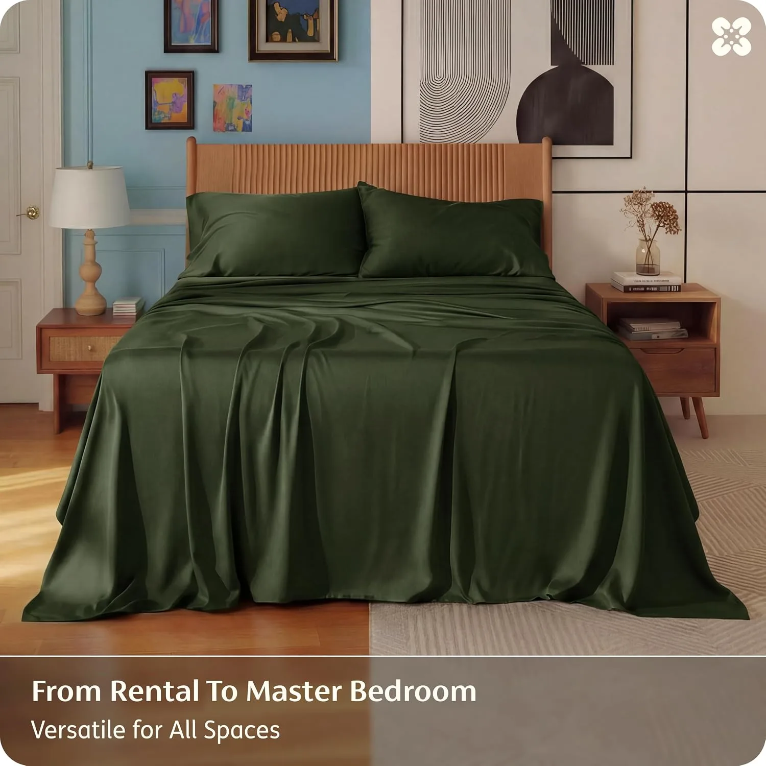 Bedsure PureWoven 100% Rayon Derived from Bamboo, Full Size Sheets, 4 PCS