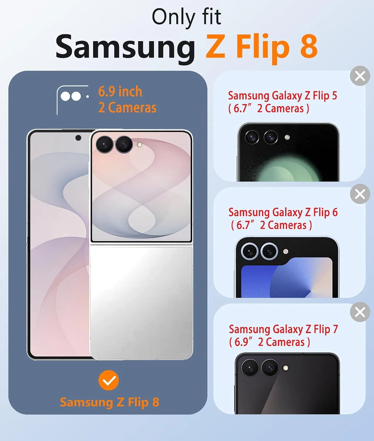for Samsung Galaxy Z Flip 8 Case with Privacy Screen Protector